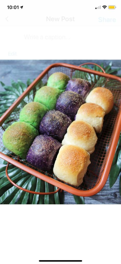 Vegan Filipino Ube & Pandan Pandesal
