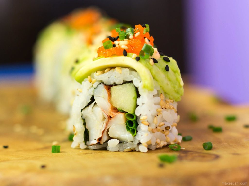 Lobster sushi roll made with a whole lobster 🦞️🍣