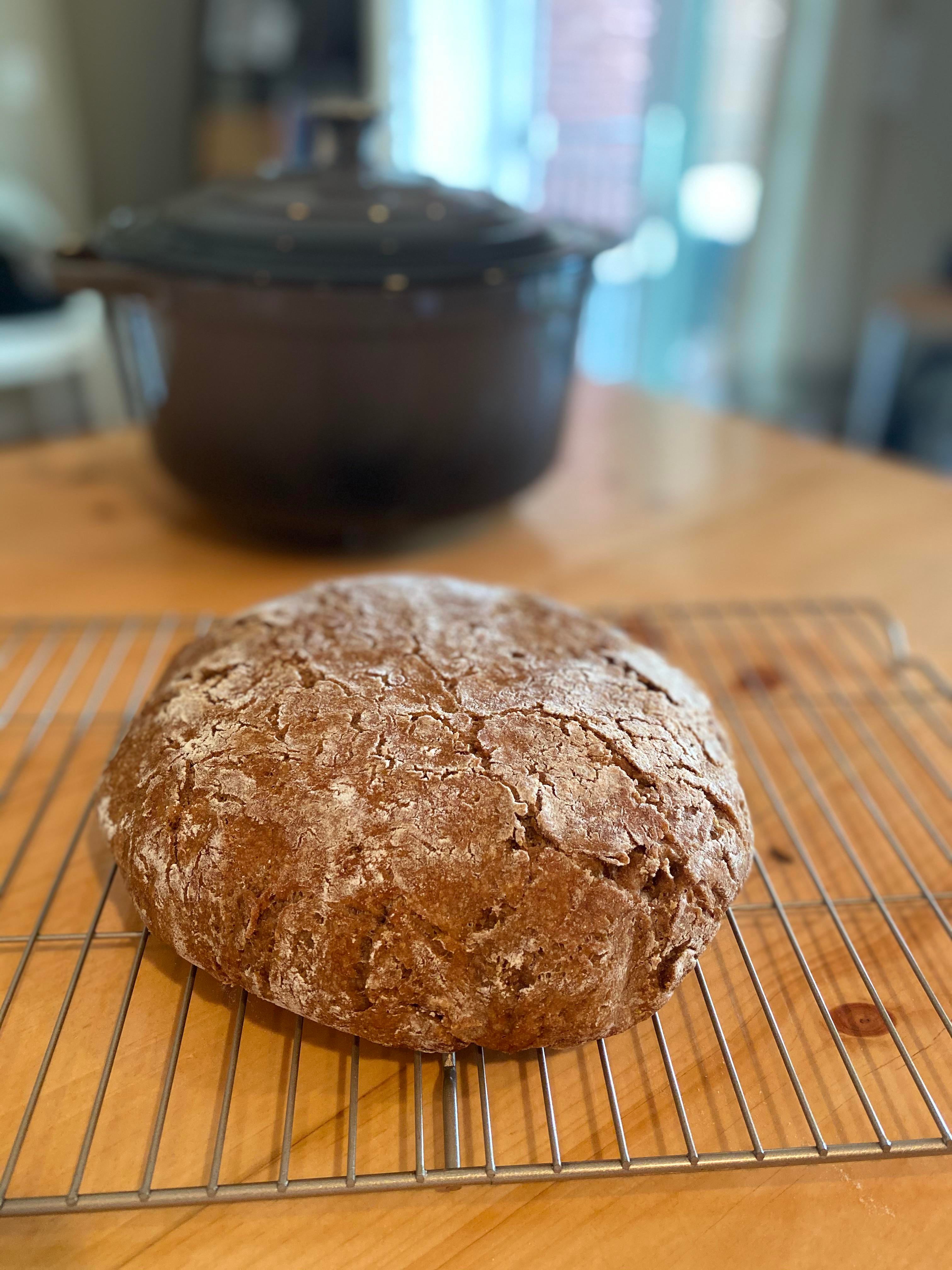 My first attempt at whole wheat dutch oven bread Dining and Cooking