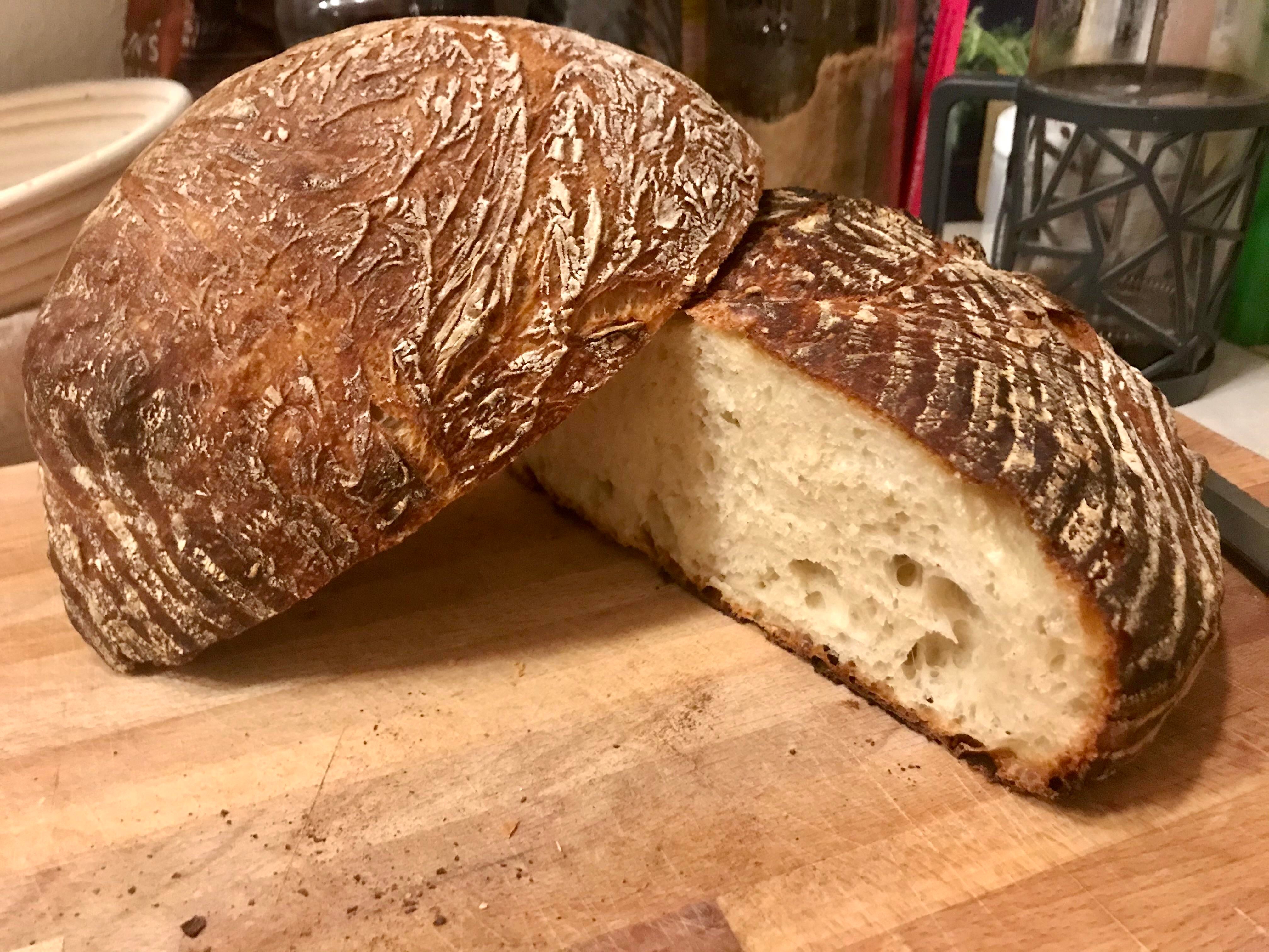 saturday white bread from flour water salt yeast, made while working