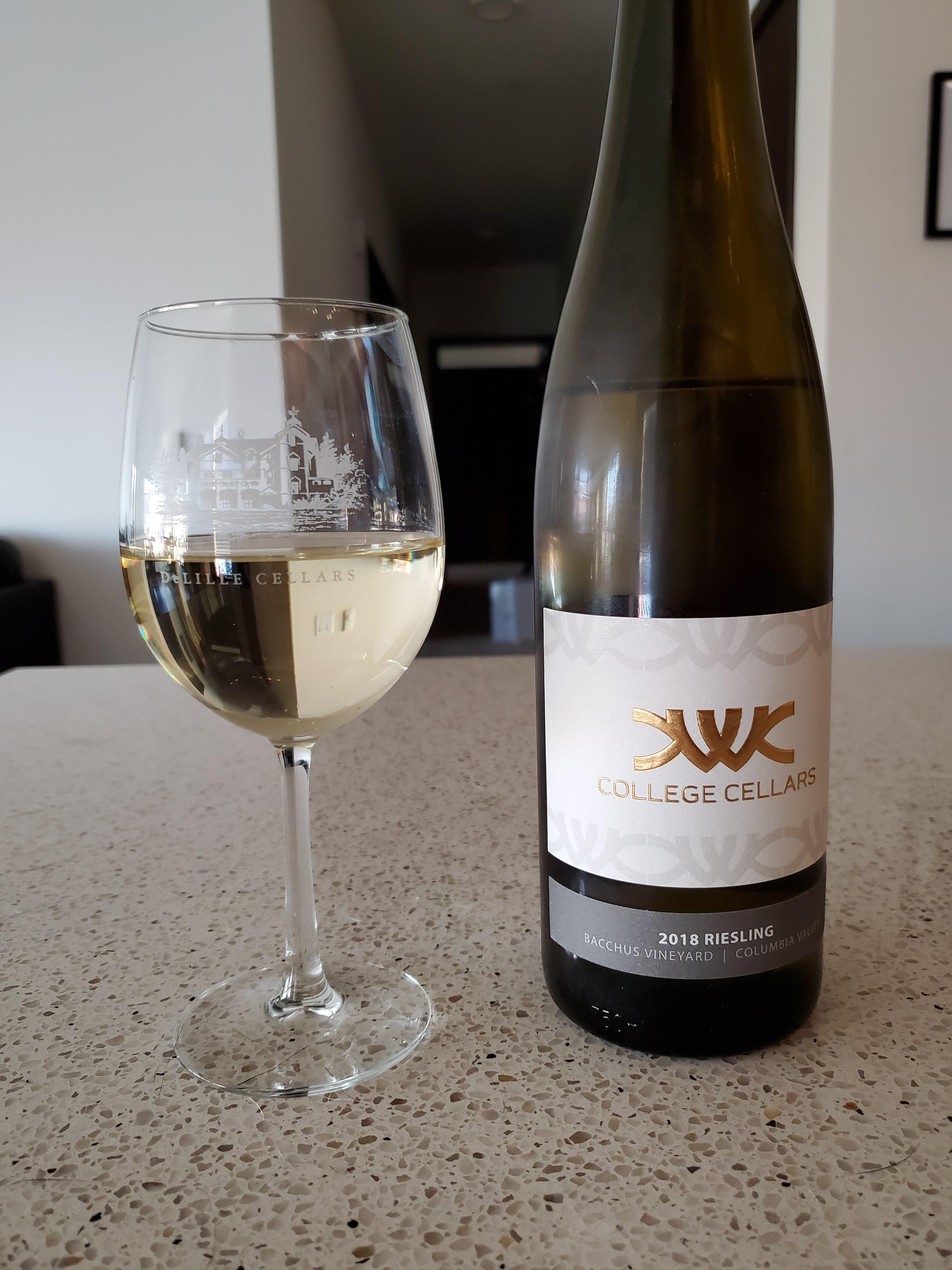 2018 College Cellars Bacchus Vineyard Riesling Dining and Cooking