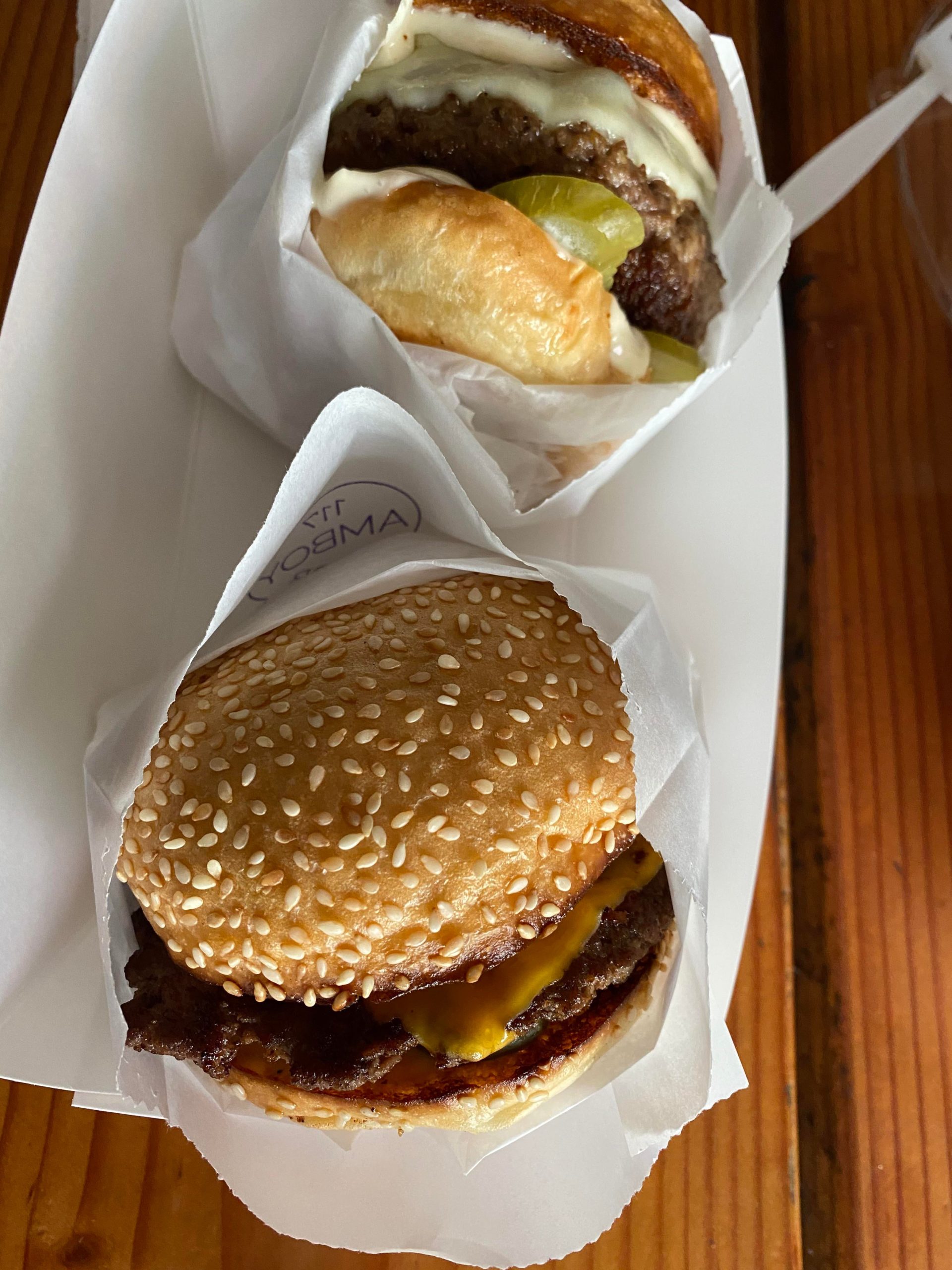 Double burger joy from amboy in Chinatown, LA. Dining and Cooking