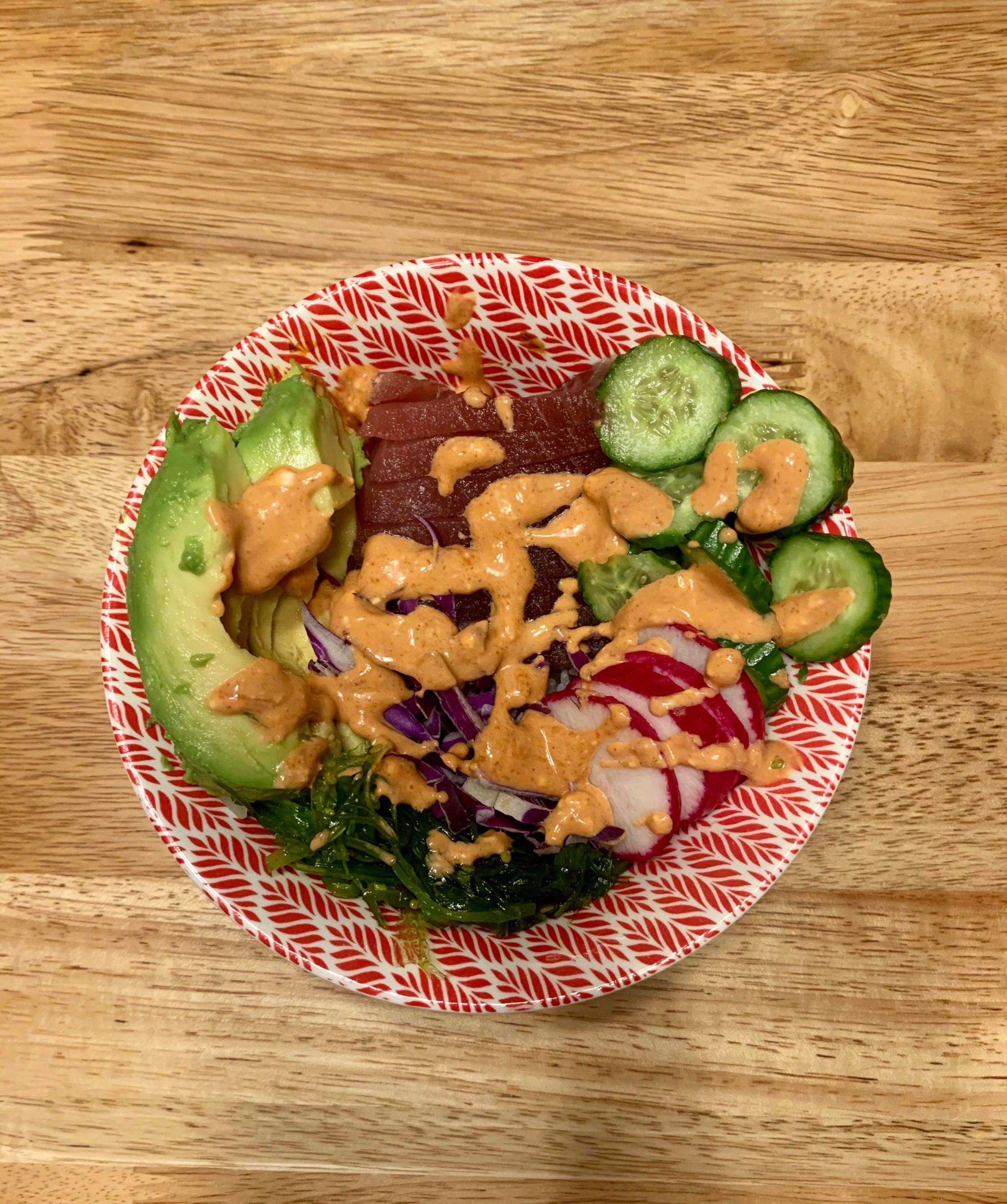 Tuna Poke Bowl (575 calories) Dining and Cooking