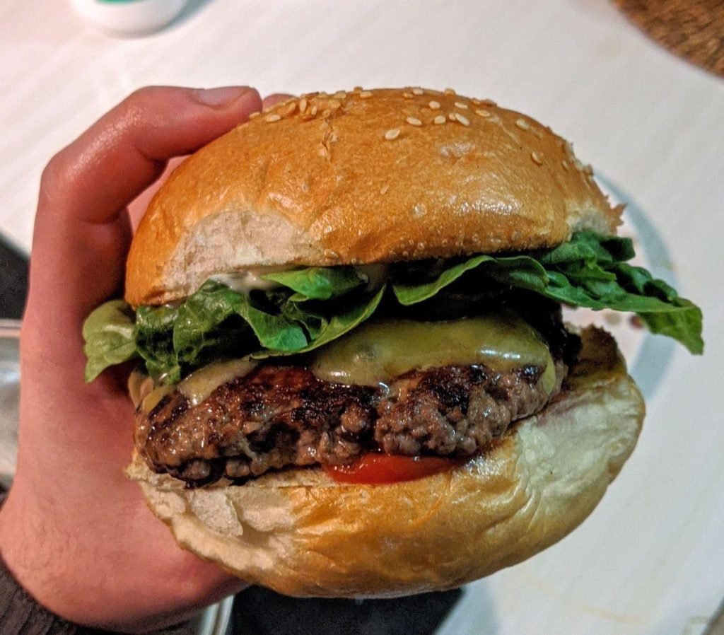 Lazy after work burger, Added a little MSG to the beef and it wasn't bad at all!