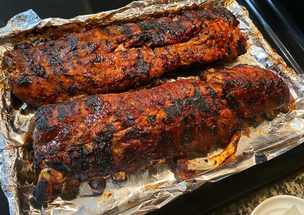 Baby Back Ribs with homemade Apricot, Hickory, and Brown Sugar Barbecue