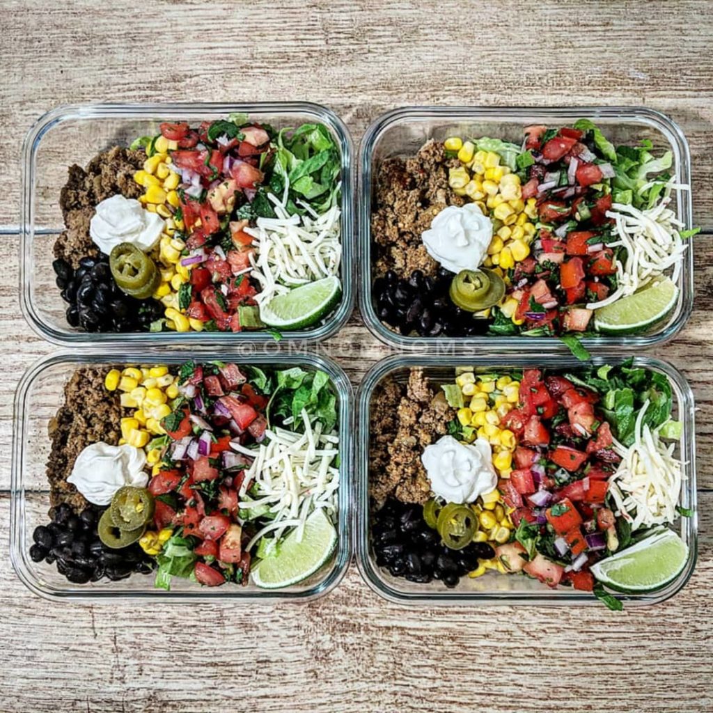 Meal Prep Sunday: Taco Salad Bowls with Ground Turkey 🍴😋