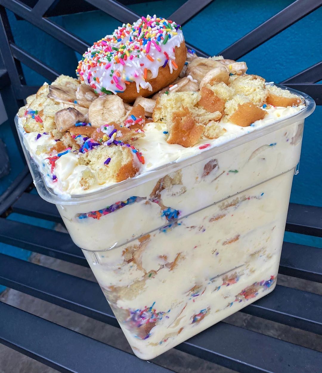 Sprinkle Donut Banana Pudding credit to sugarandwaternyc Dining and