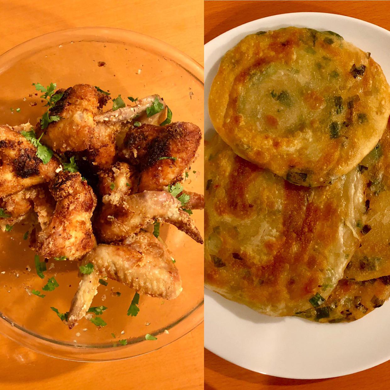 [Homemade] Pok Pok style fish sauce wings and scallion pancakes ...