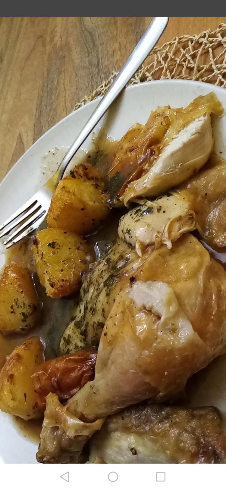 Made chicken roast dinner for my brothers, herby compound butter under