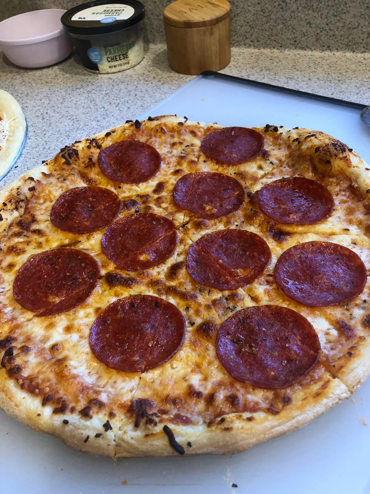 My simple pepperoni pie for dinner tonight Dining and Cooking