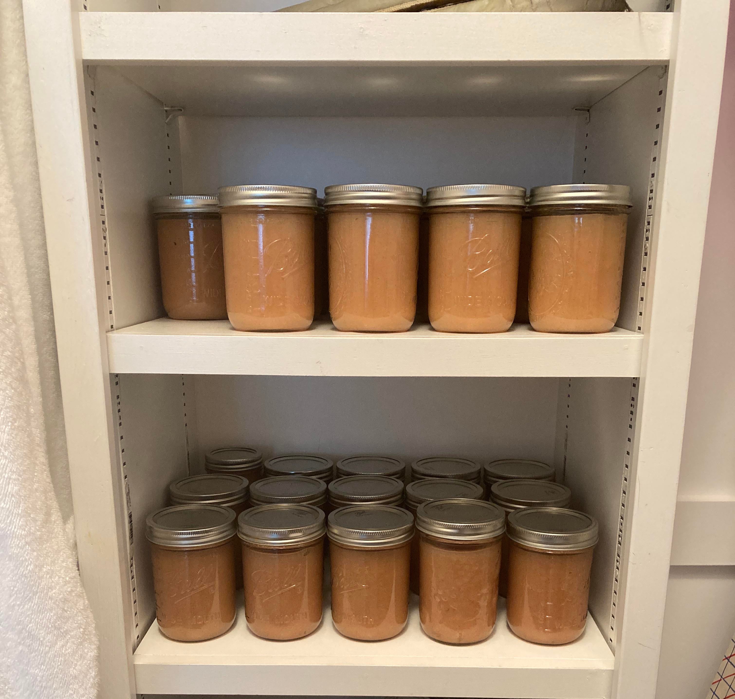 Turned a bushel of apples into 31 pints of applesauce this weekend
