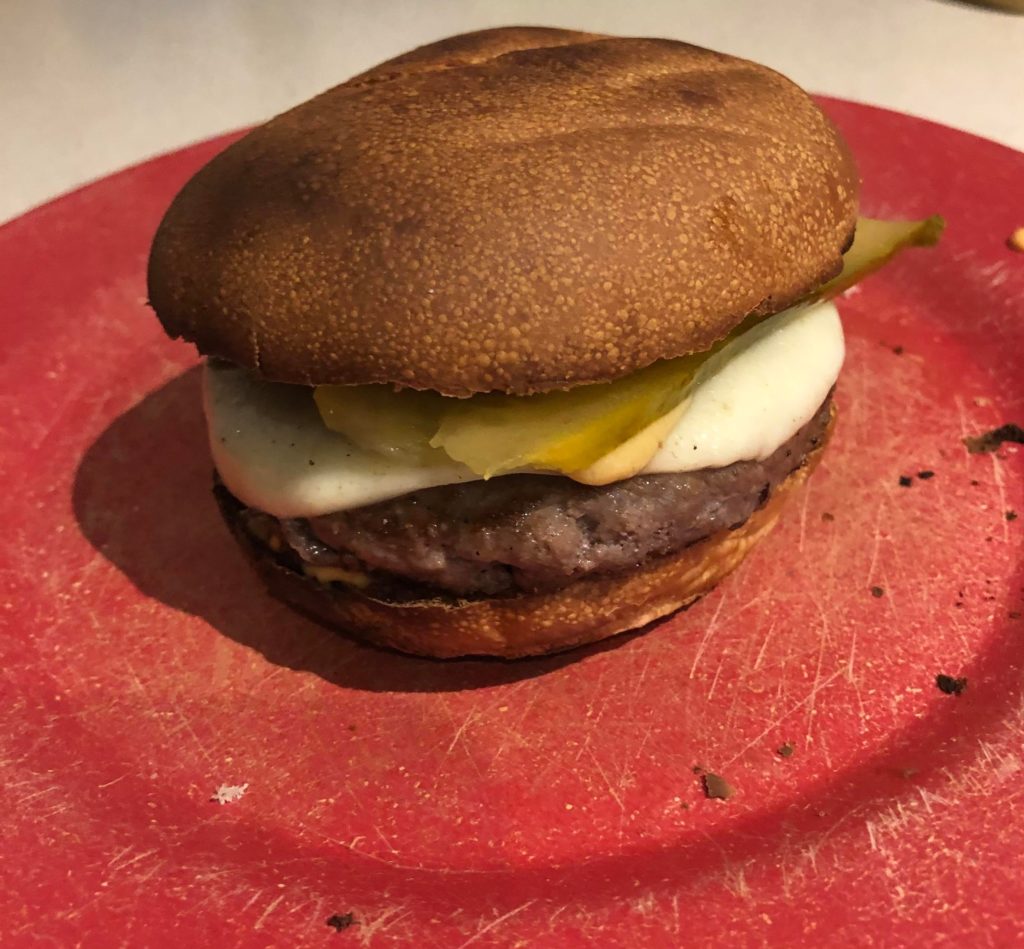 The first burger I’ve ever made! Sorry it’s not a smash burger, I knew my limits!
