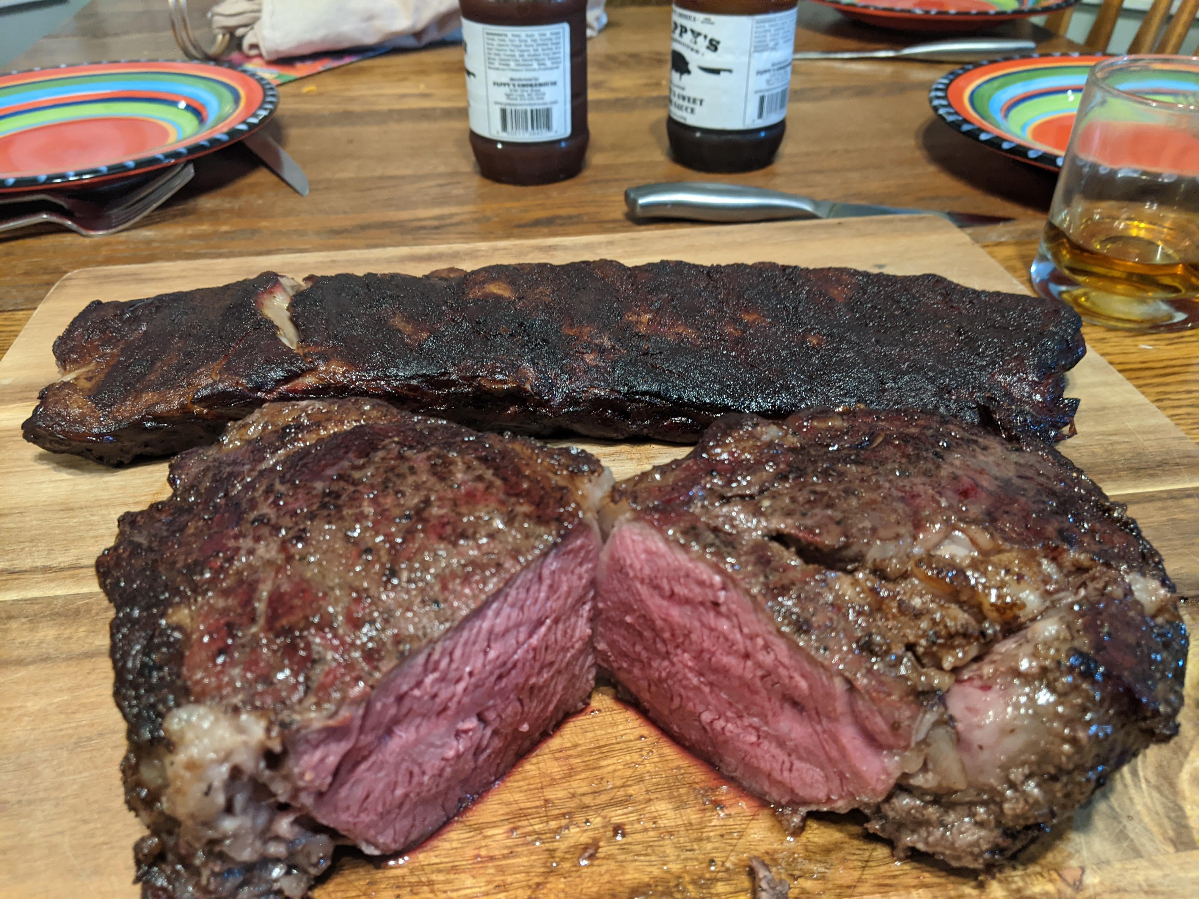 2lb+ Reverse Sear Smoked Dry Aged Prime Ribeye. The Perfect Gradient