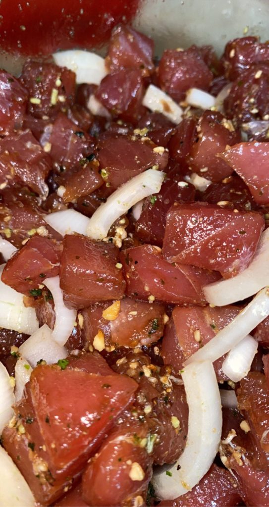 Fresh Poke. I try my best to make it authentic Hawaiian style.