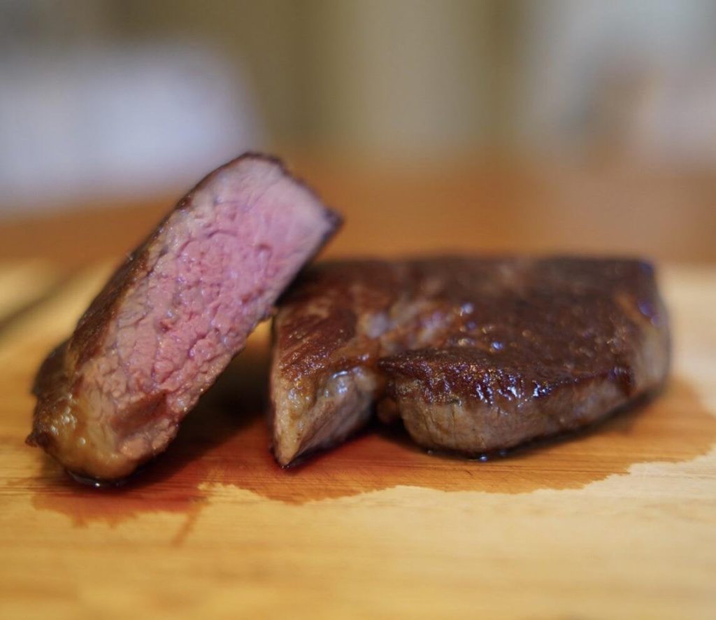 Petite Sirloin, 130F for 4 hours. Super juicy and tender