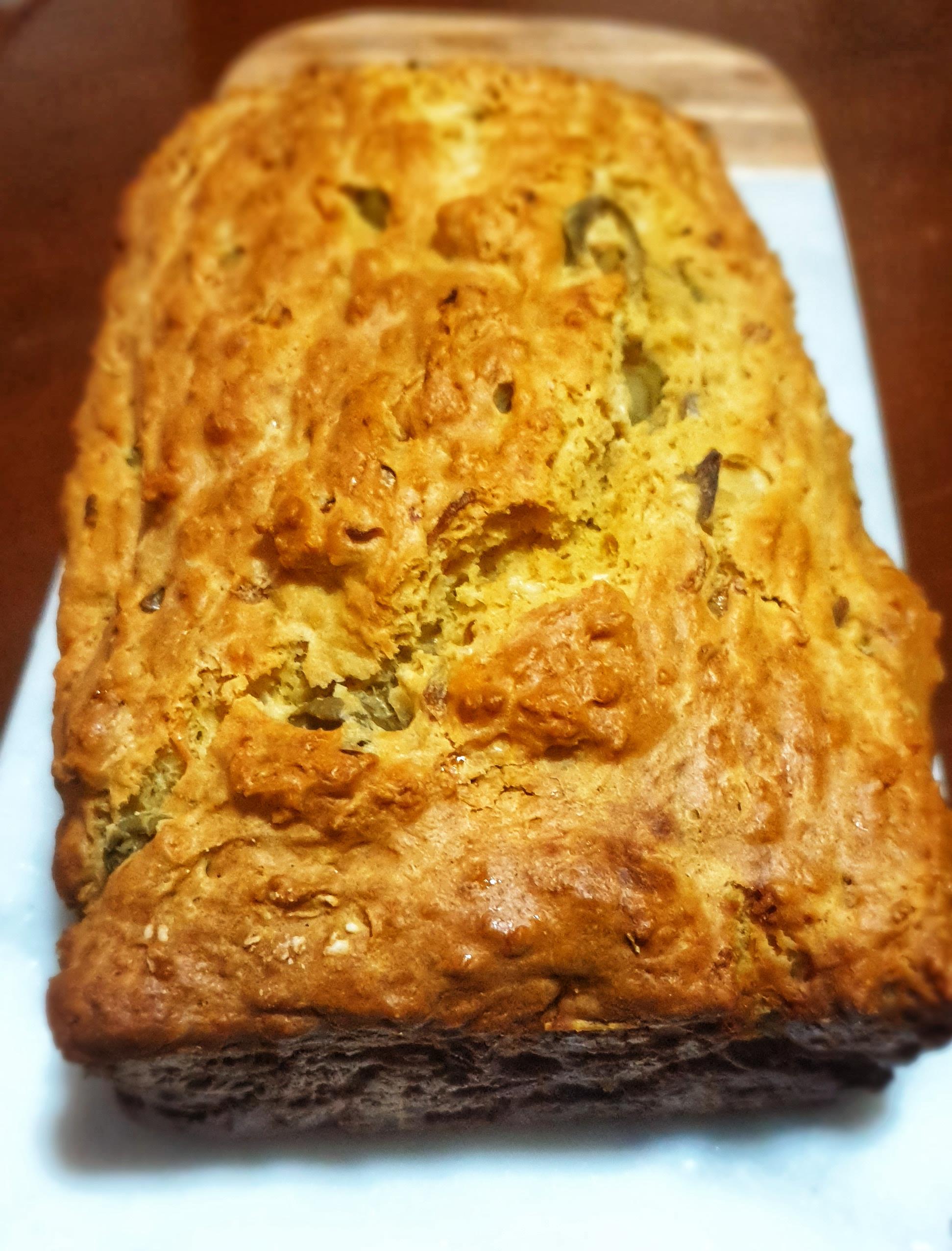 Baked onion and olives quick bread Dining and Cooking
