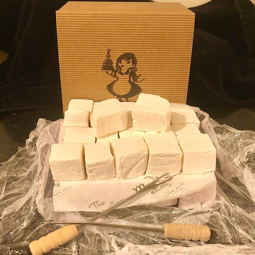 Was gifted a 60 pack of handmade marshmallows for my birthday from my favourite shop (the first layer is already gone)