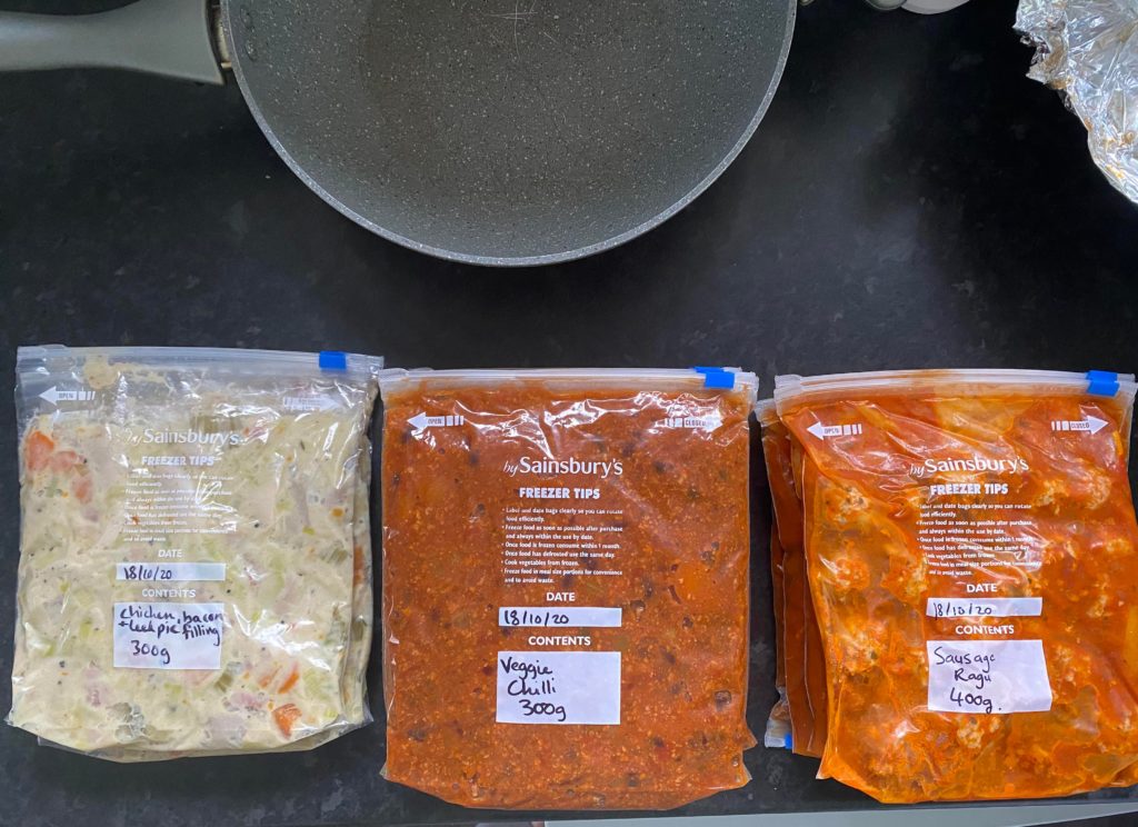 Just the start of the freezer bags after today’s meal prep session