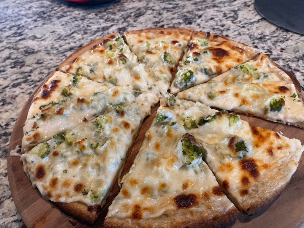 White Broccoli Pizza Pie
