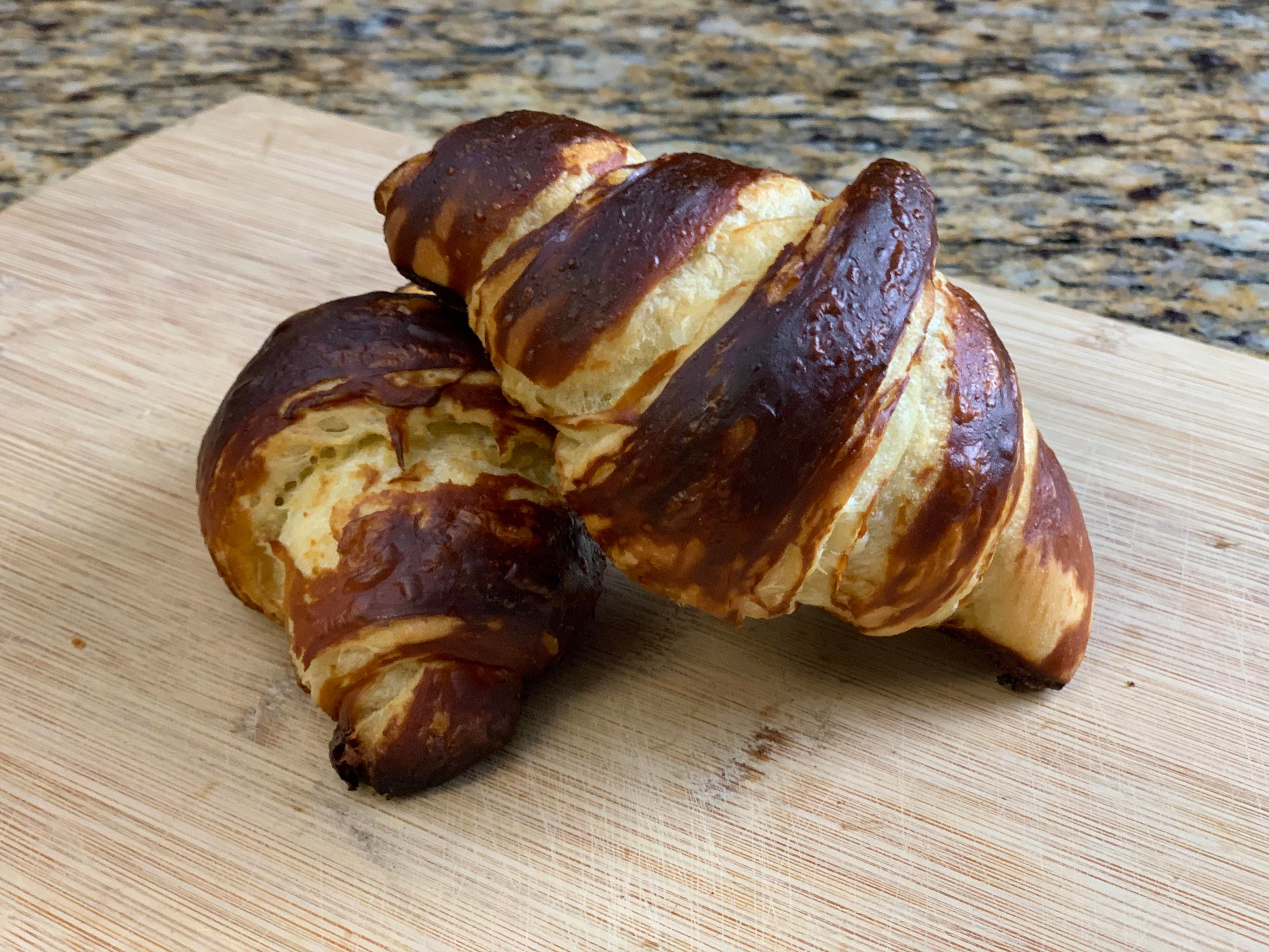 Homemade Pretzel Croissants, perfect for sandwiches 😍 - Dining and Cooking