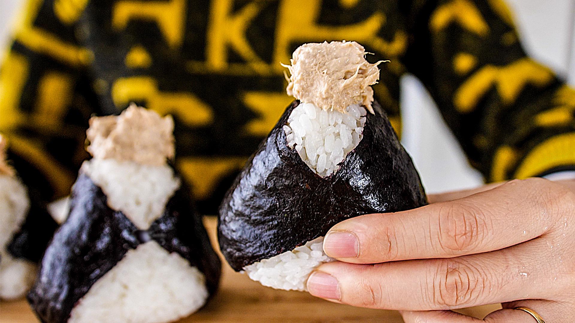 Japanese Rice Balls filled with tuna and mayonnaise Dining and Cooking