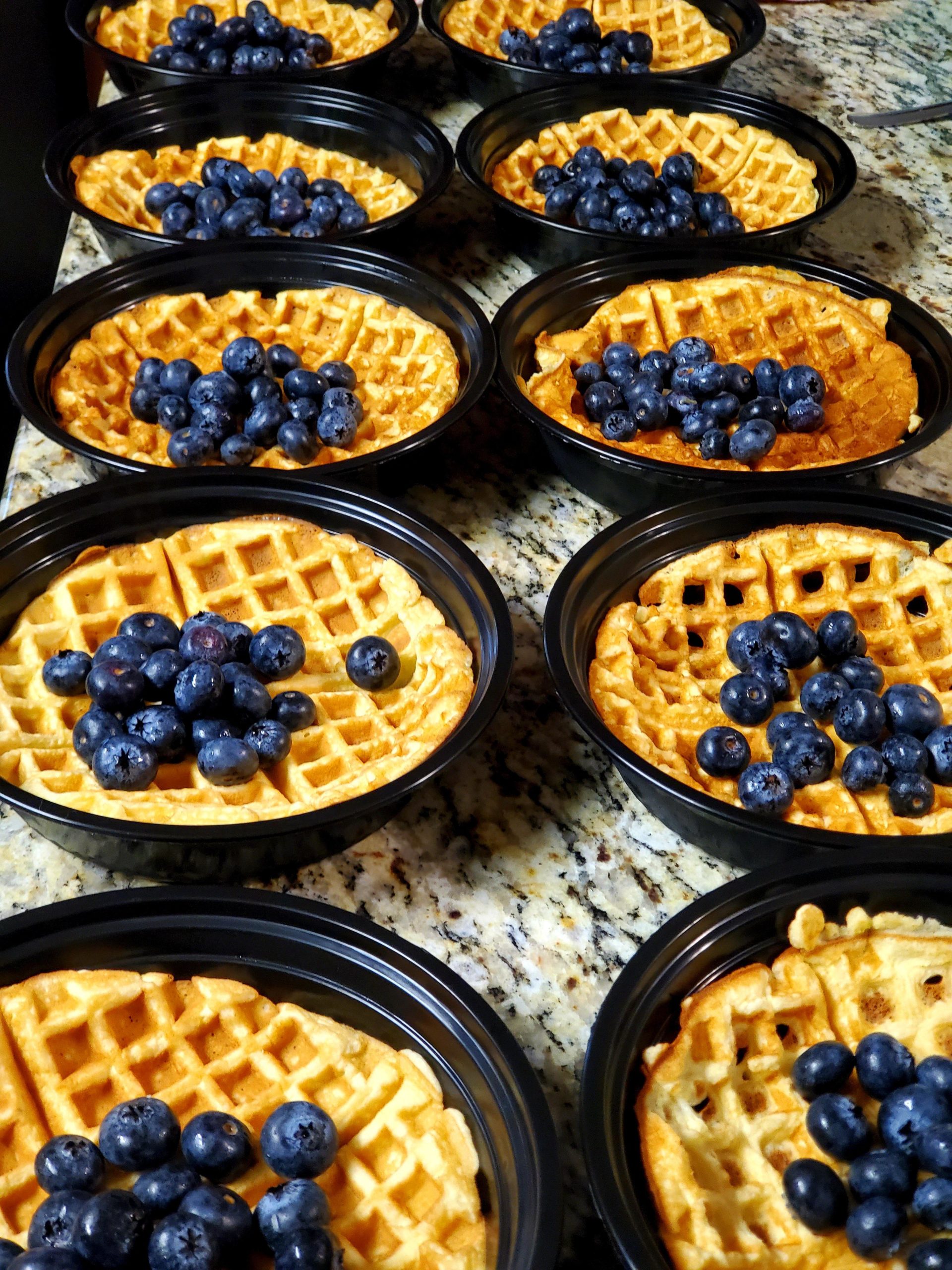 Keto waffles with fresh blueberries Dining and Cooking