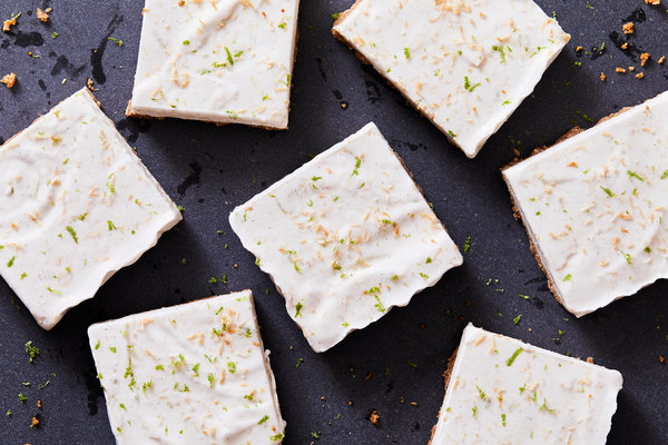 Vegan Frozen Coconut Lime Bars