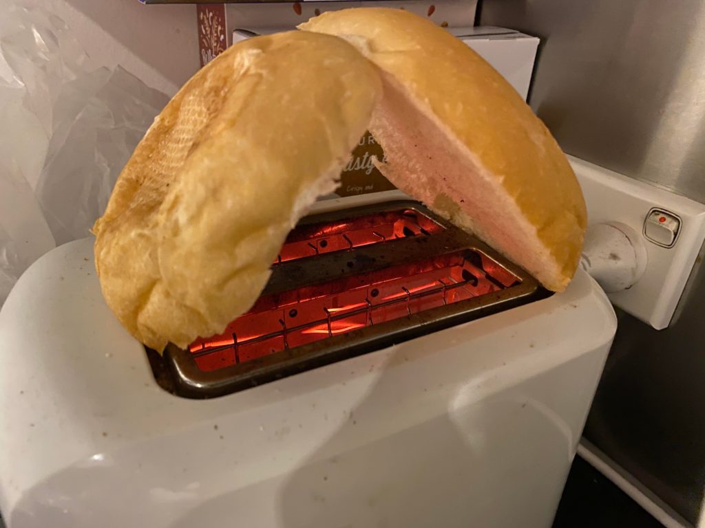 Toast your buns on a conventional toaster