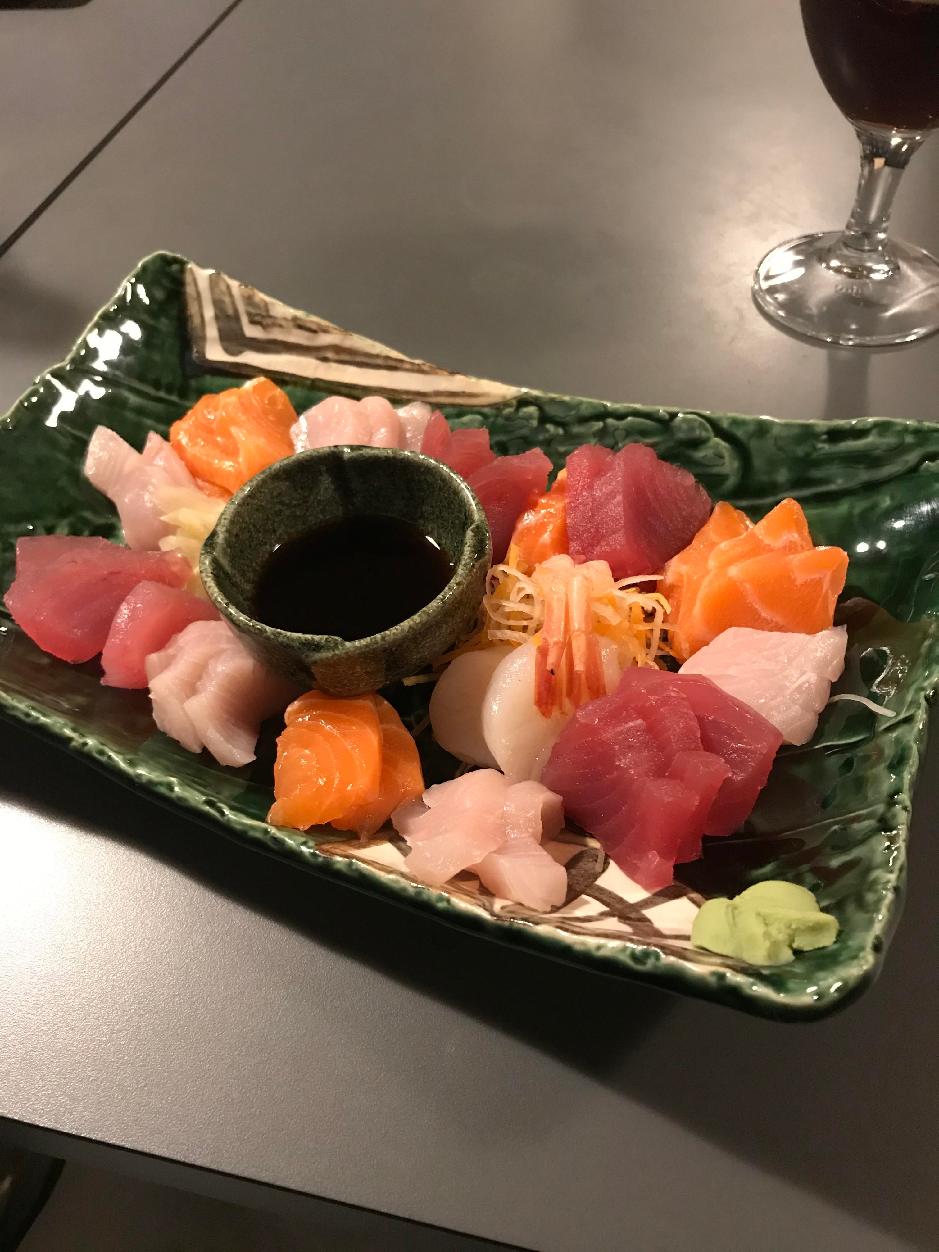 Sashimi platter starter at a new local Japanese restaurant Dining and