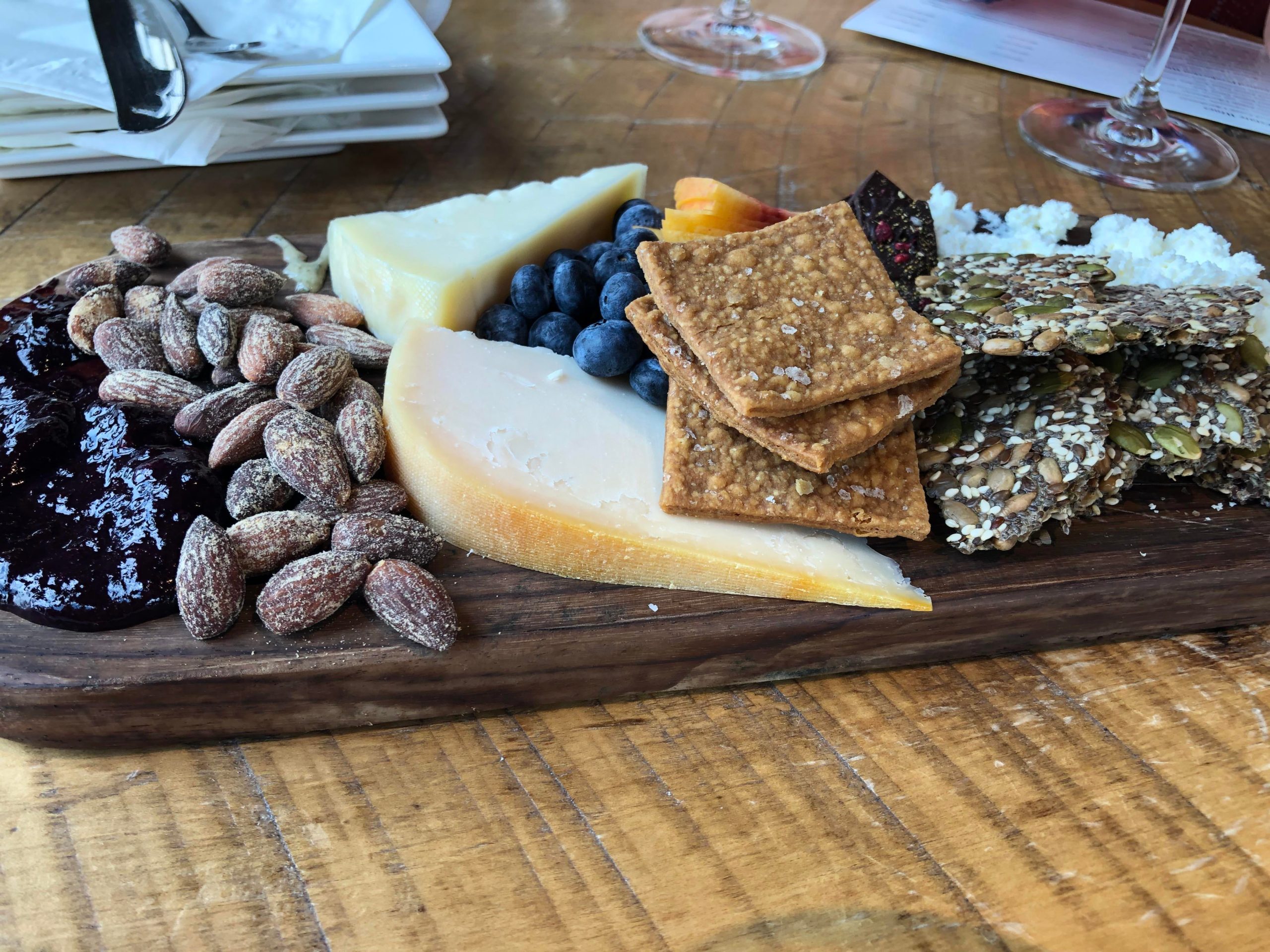 Beautiful artisan Cheese board from Irvine & Robert’s (local winery in