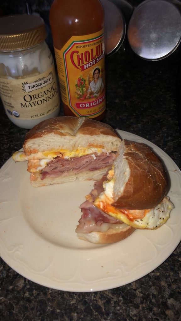 Breakfast Ham Egg And Cheese 🔥🌶