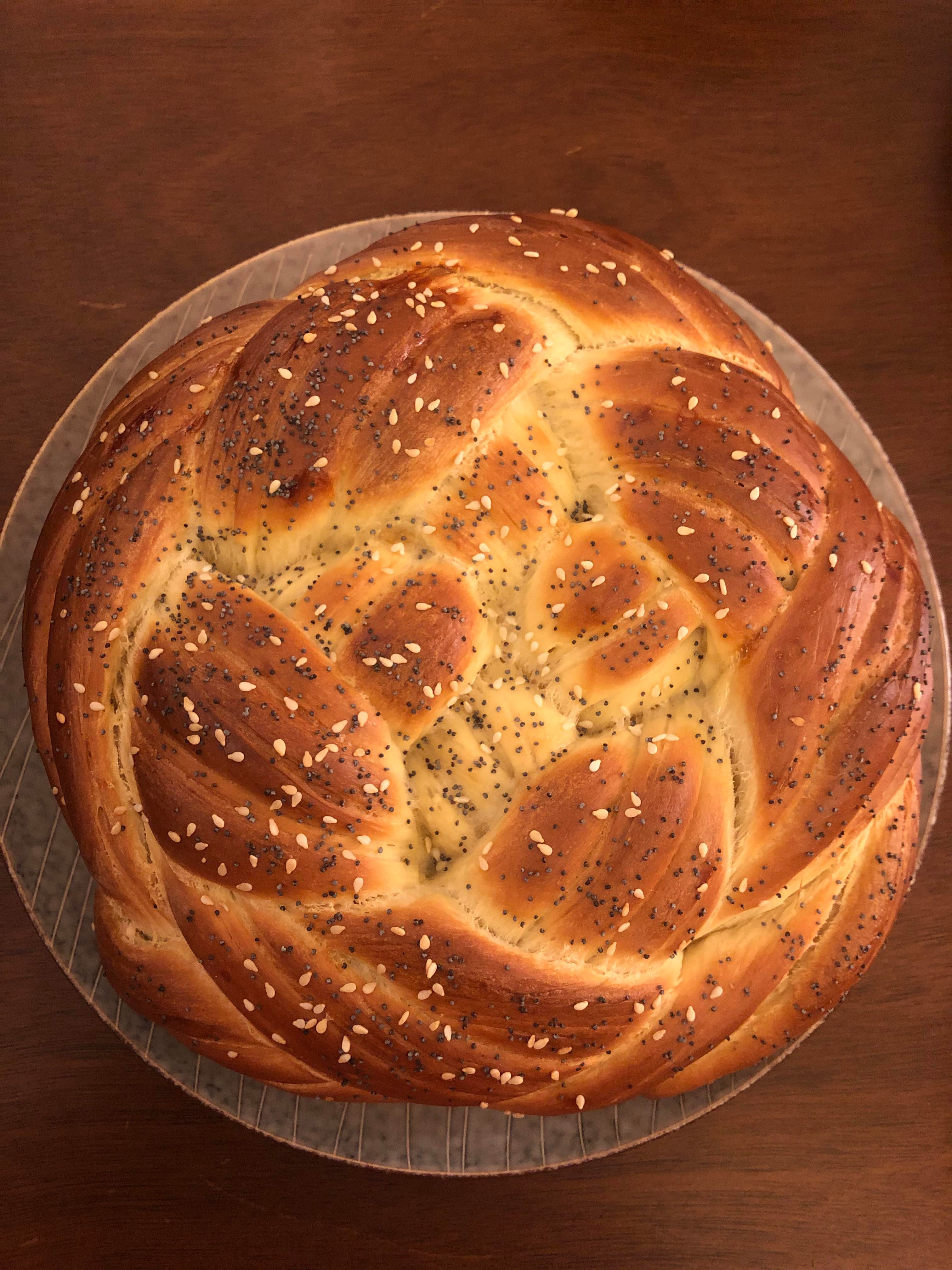 Proud of my secondever round challah for Erev Yom Kippur — this time