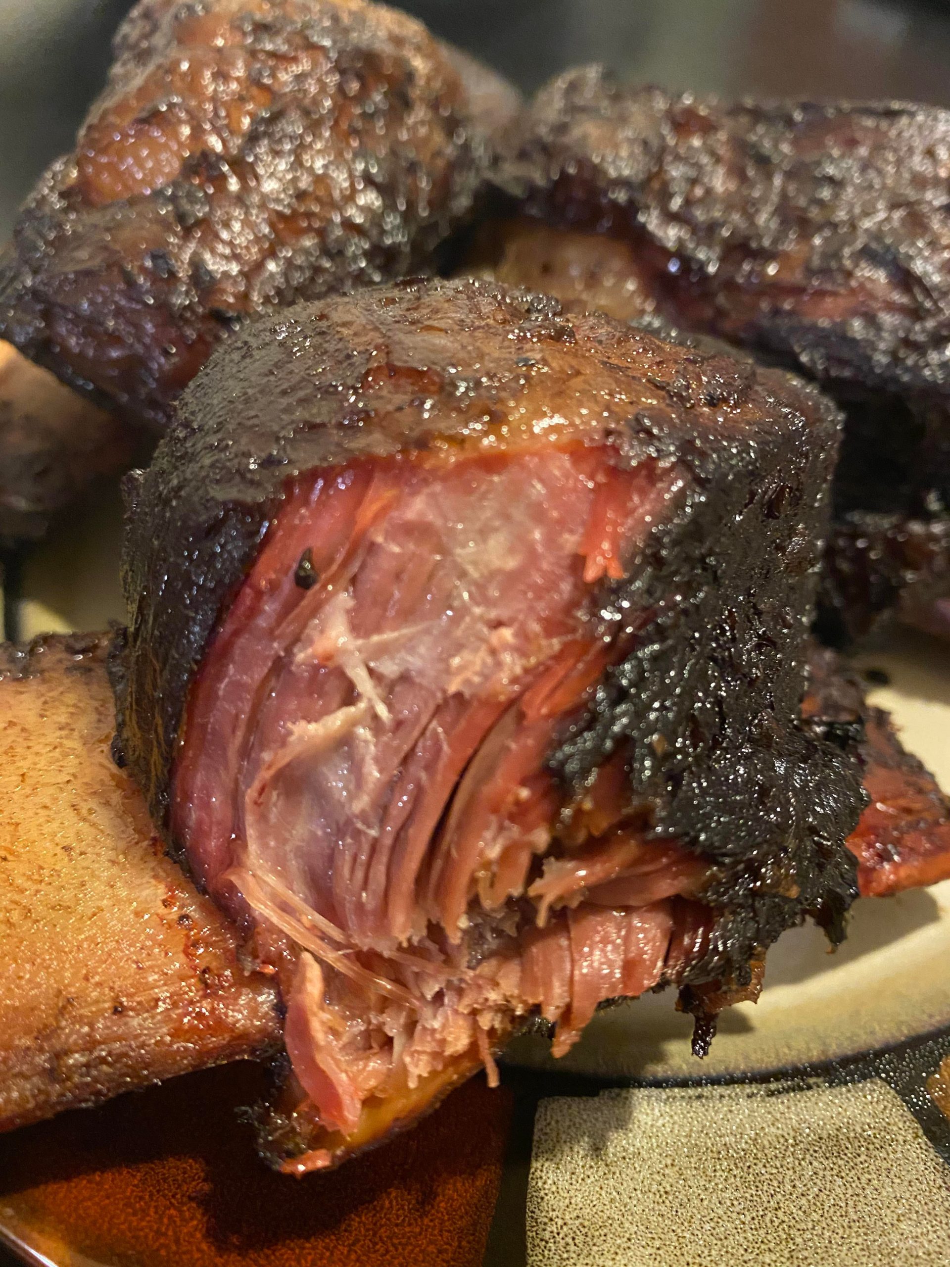 Short ribs for my first sous vide cook. Finished in the smoker