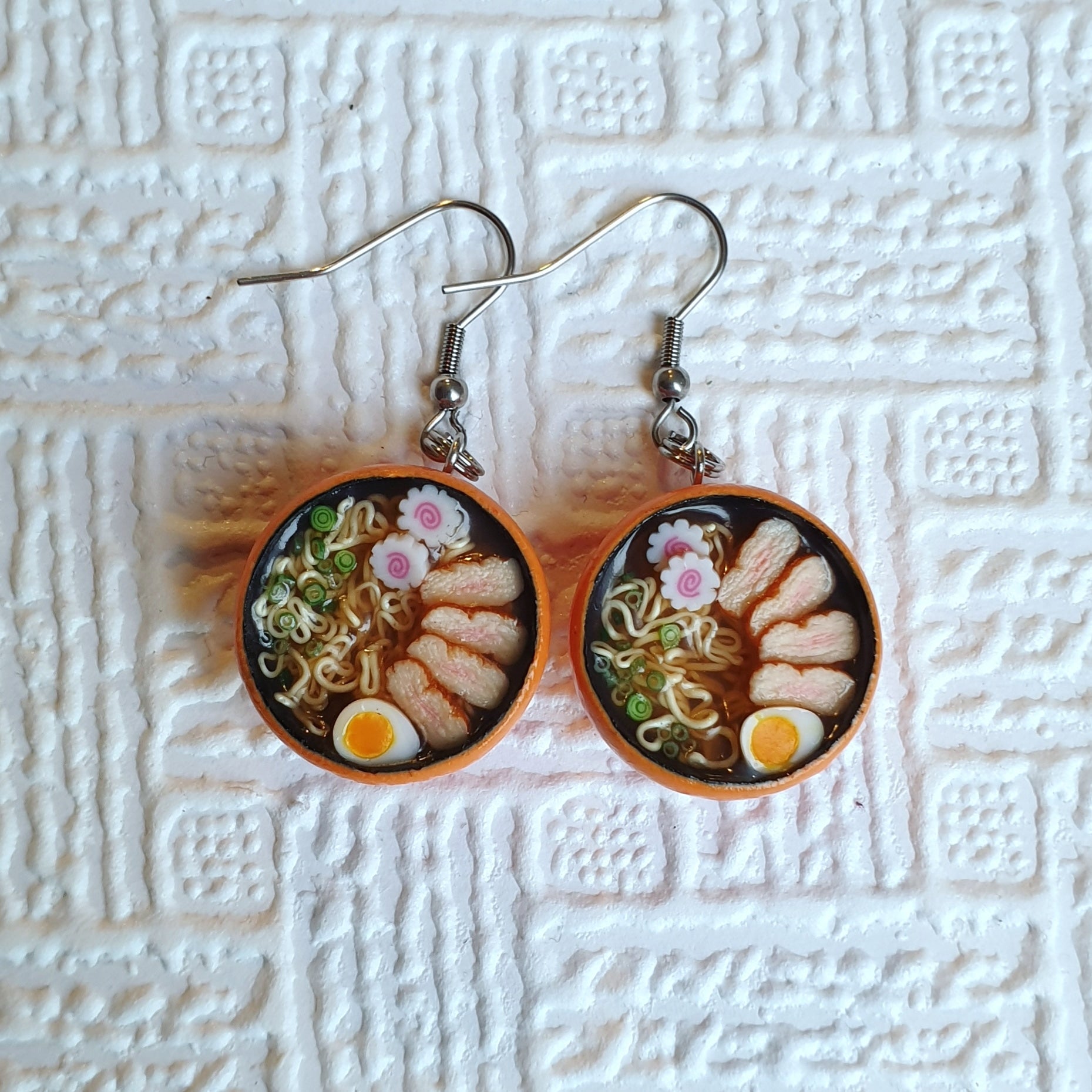 I made some ramen earrings for ramen lovers! Dining and Cooking