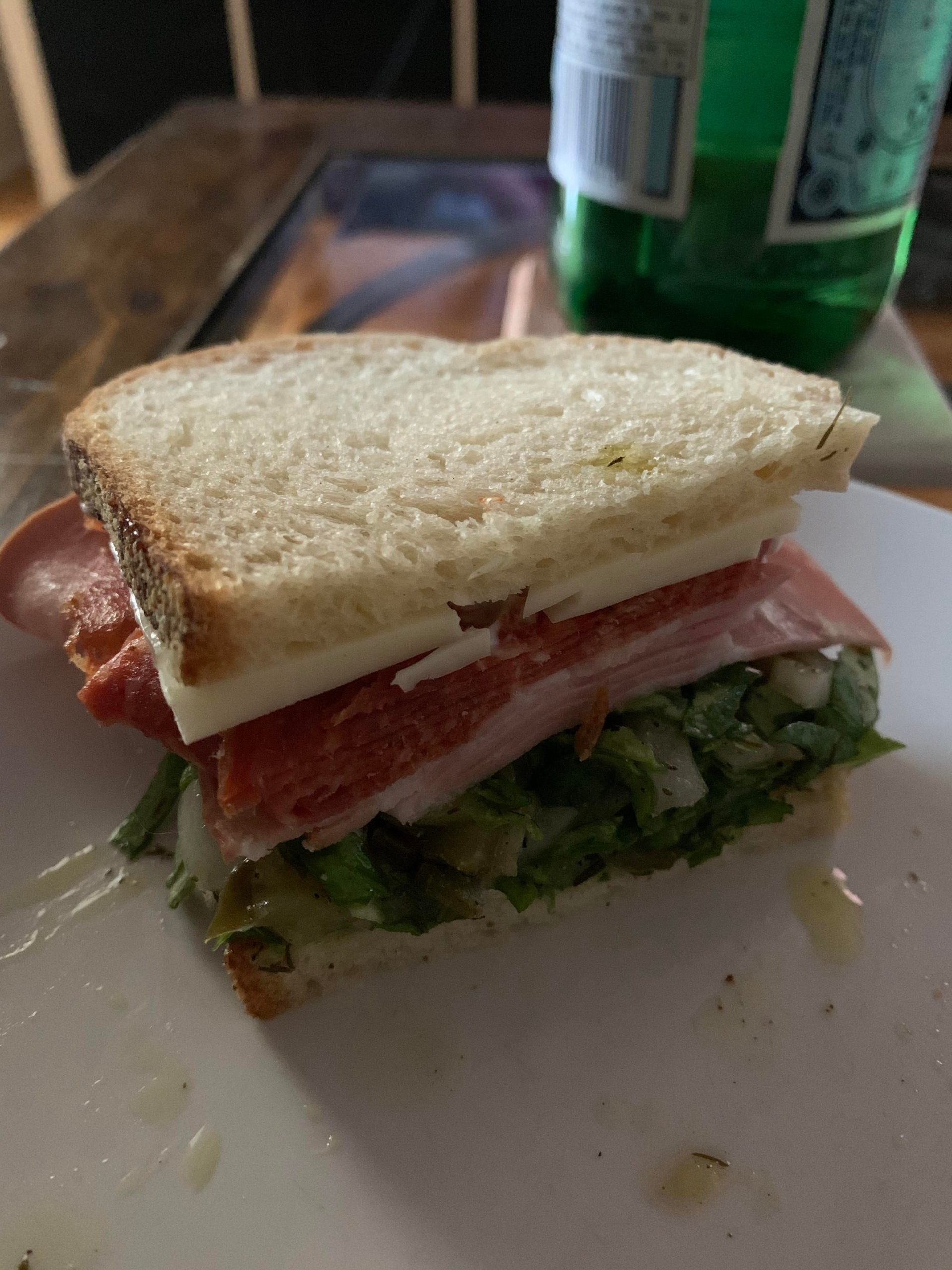 Destroyed the first half of a great sandwich, hungarian salami