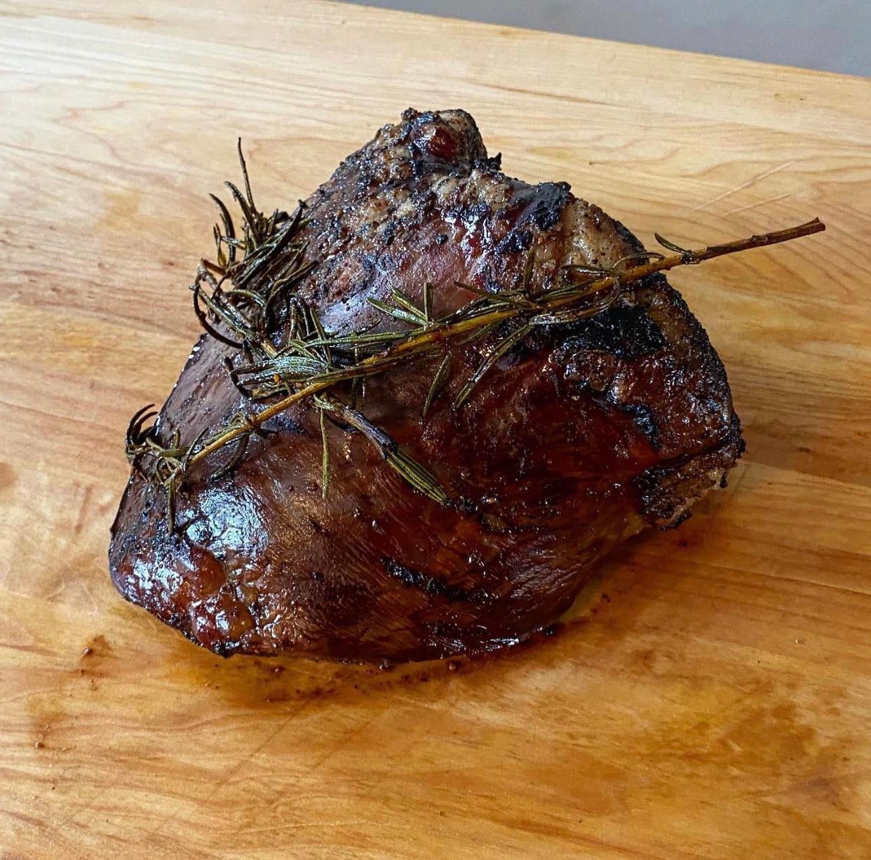 Beef heart 🐄 ️ smoked then finished on grill. Dining and Cooking