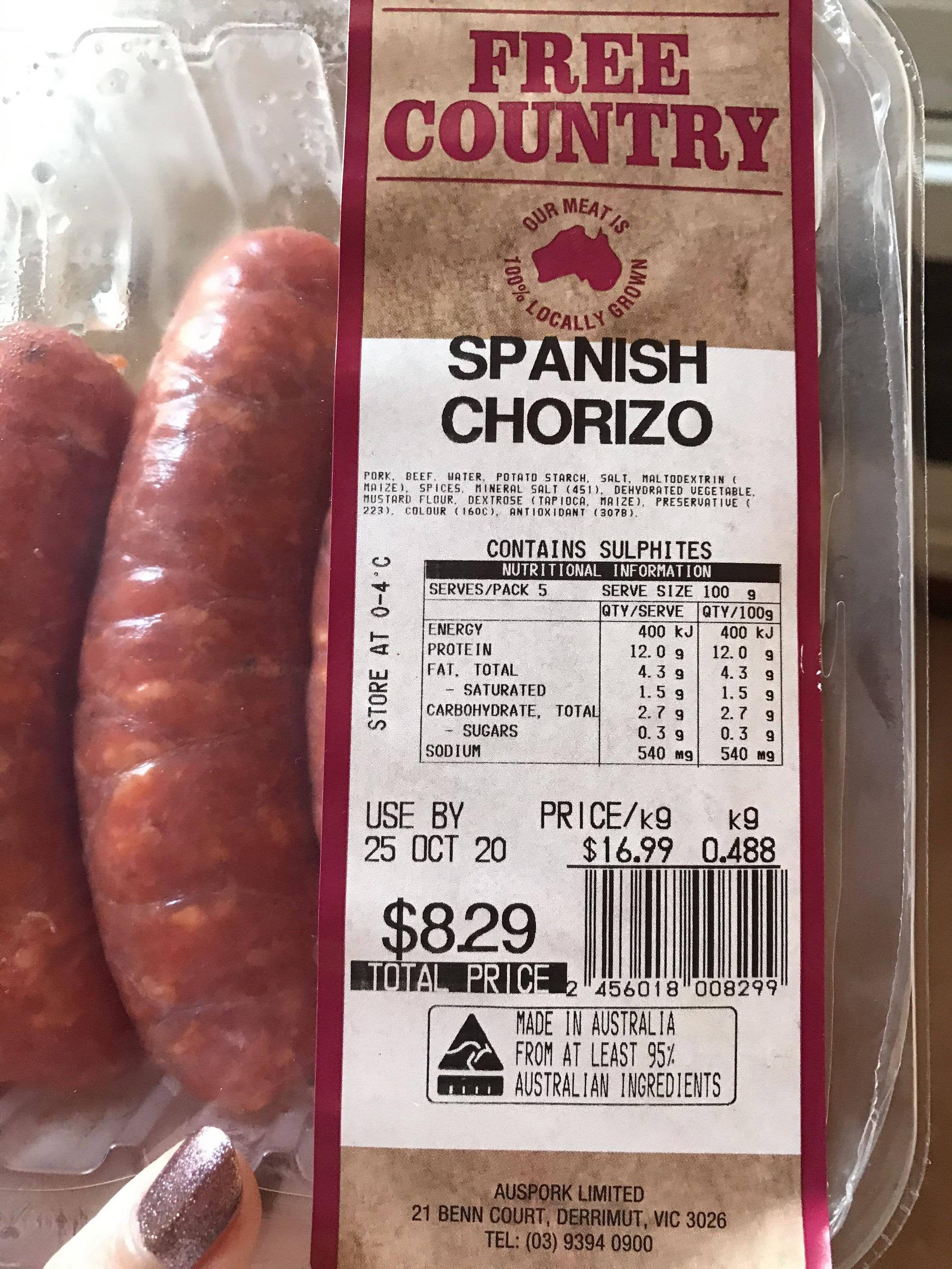 400Kj Per 100G Of Chorizo - Too Good To Be True? - Dining And Cooking 400Kj Per 100G Of Chorizo - Too Good To Be True? - Dining And Cooking