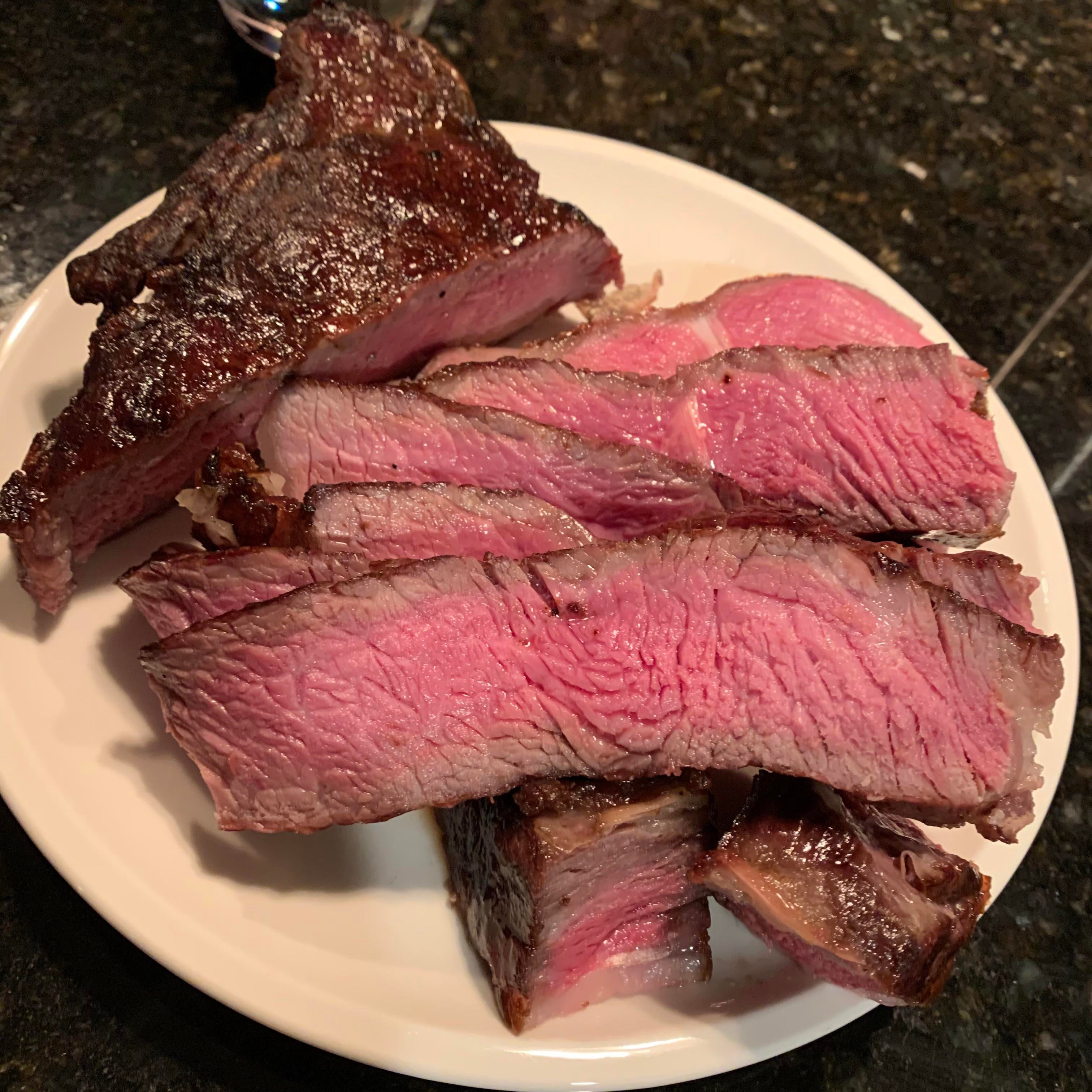 Just a 2 inch ribeye, dry brine for 48 hours and hardwood charcoal on