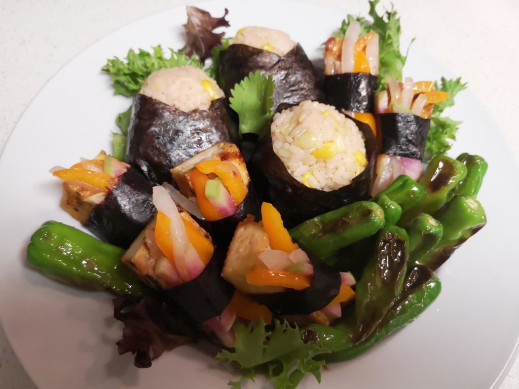 I made a Bento.... Plate? Is that a thing? I don't have a Bento box.