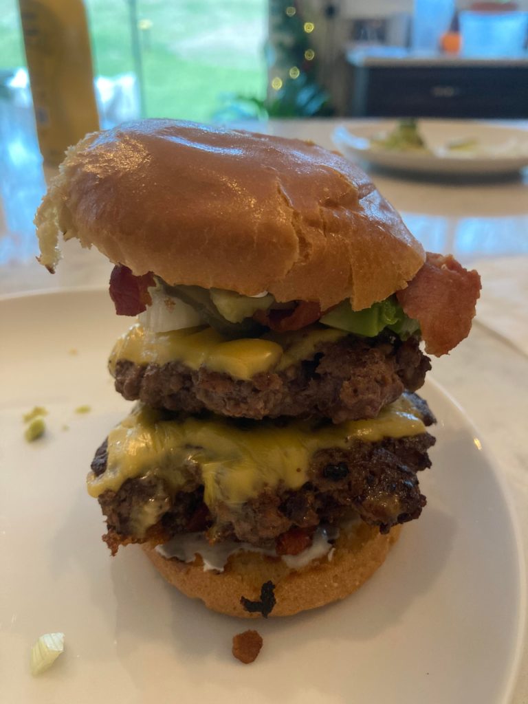 This is the most beautiful and tastiest burger I’ve ever made.