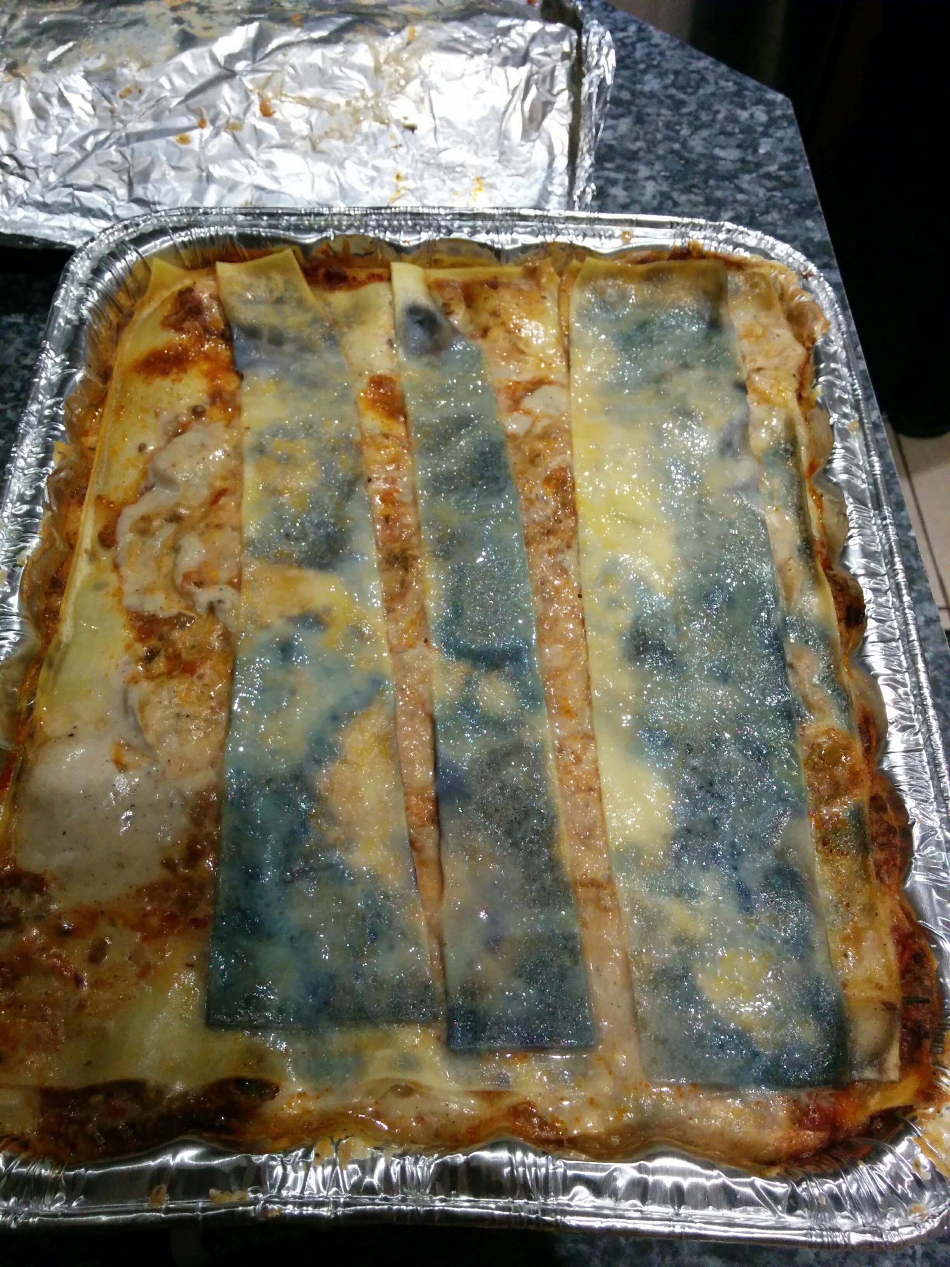 What happened to my lasagna noodles?!? Aluminum Foil? Dining and Cooking