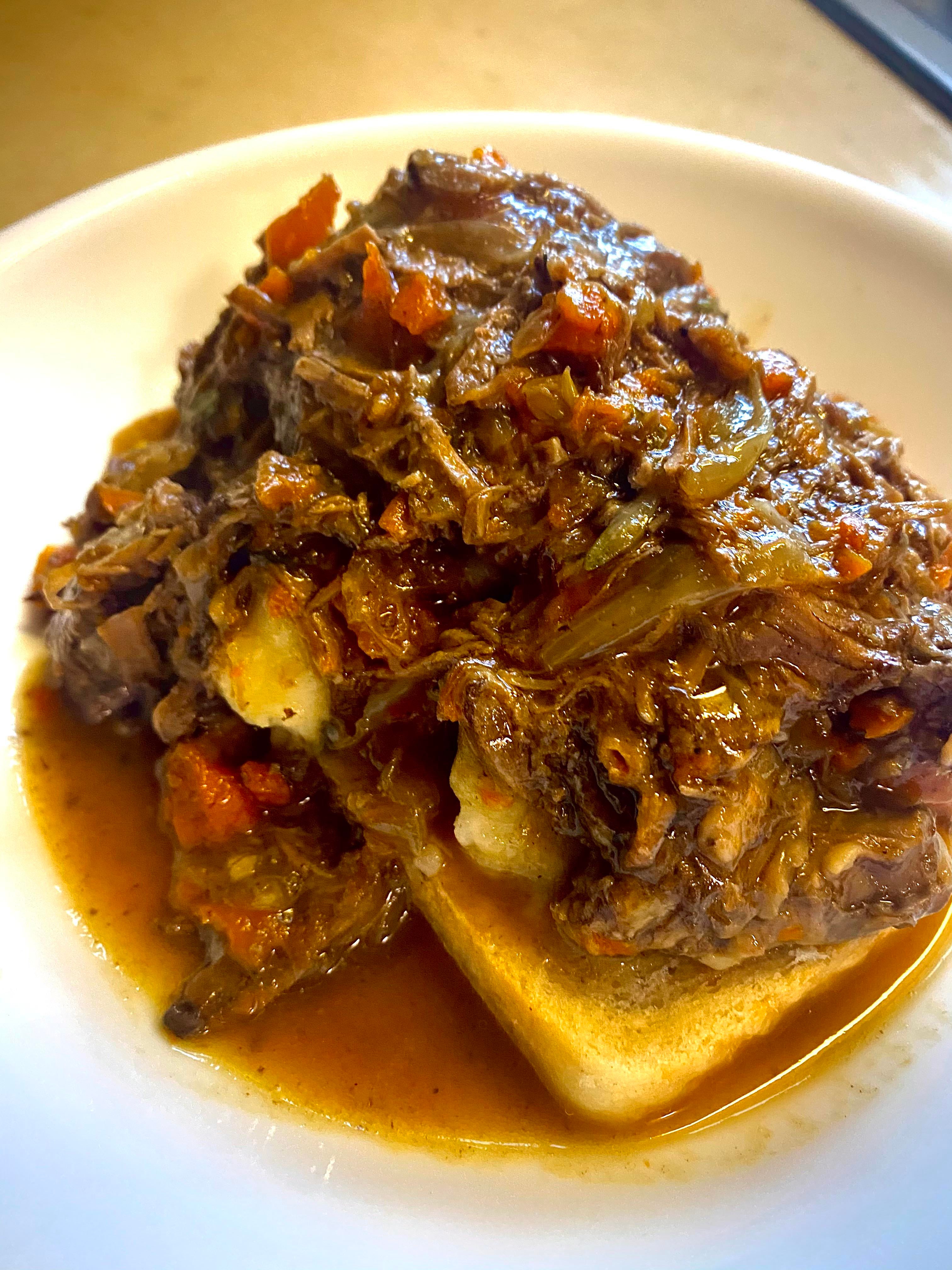 Openfaced Pot Roast Sandwich Dining and Cooking