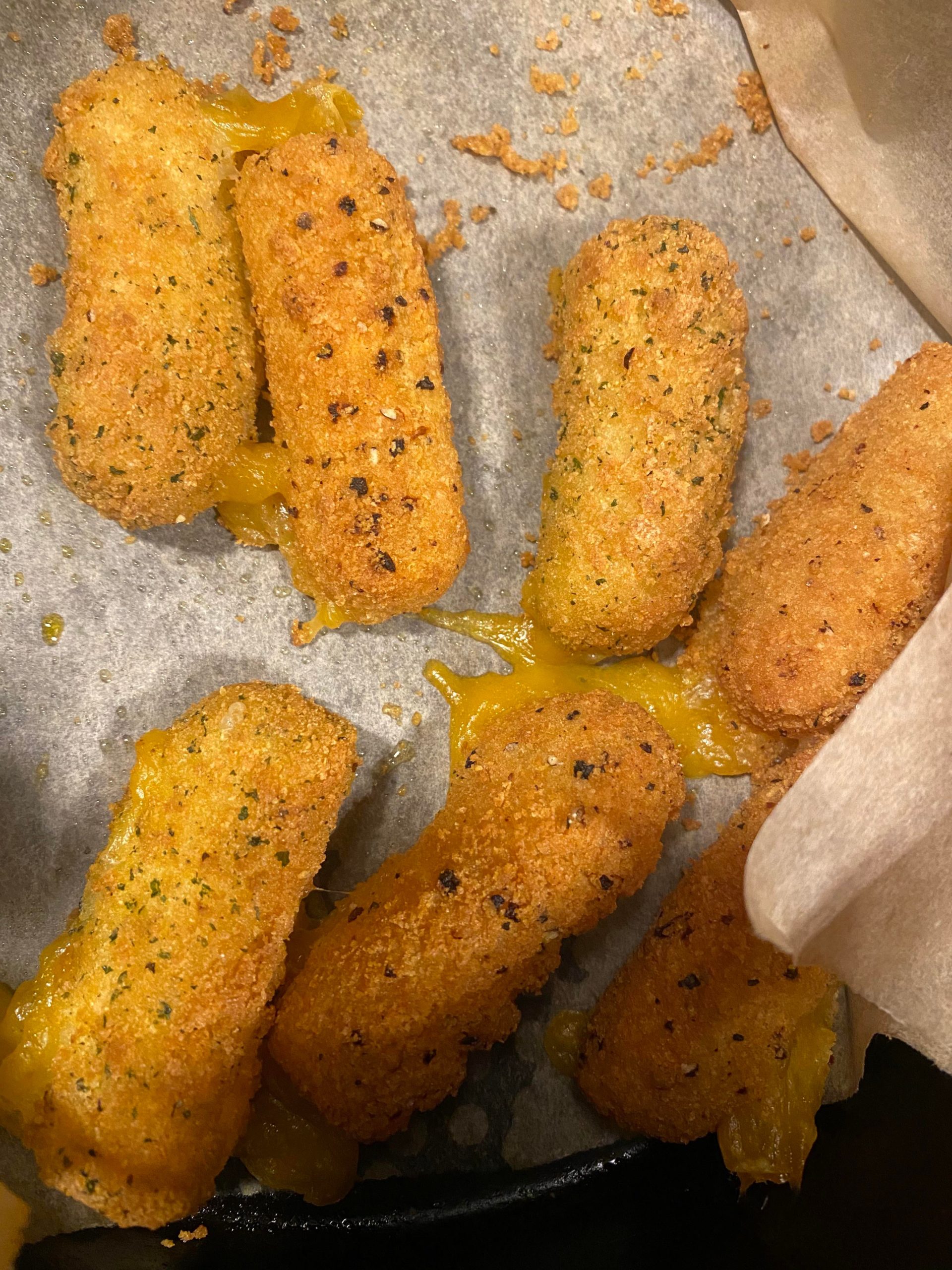 Not great picture but these vegan mozzarella and vegan cheddar sticks