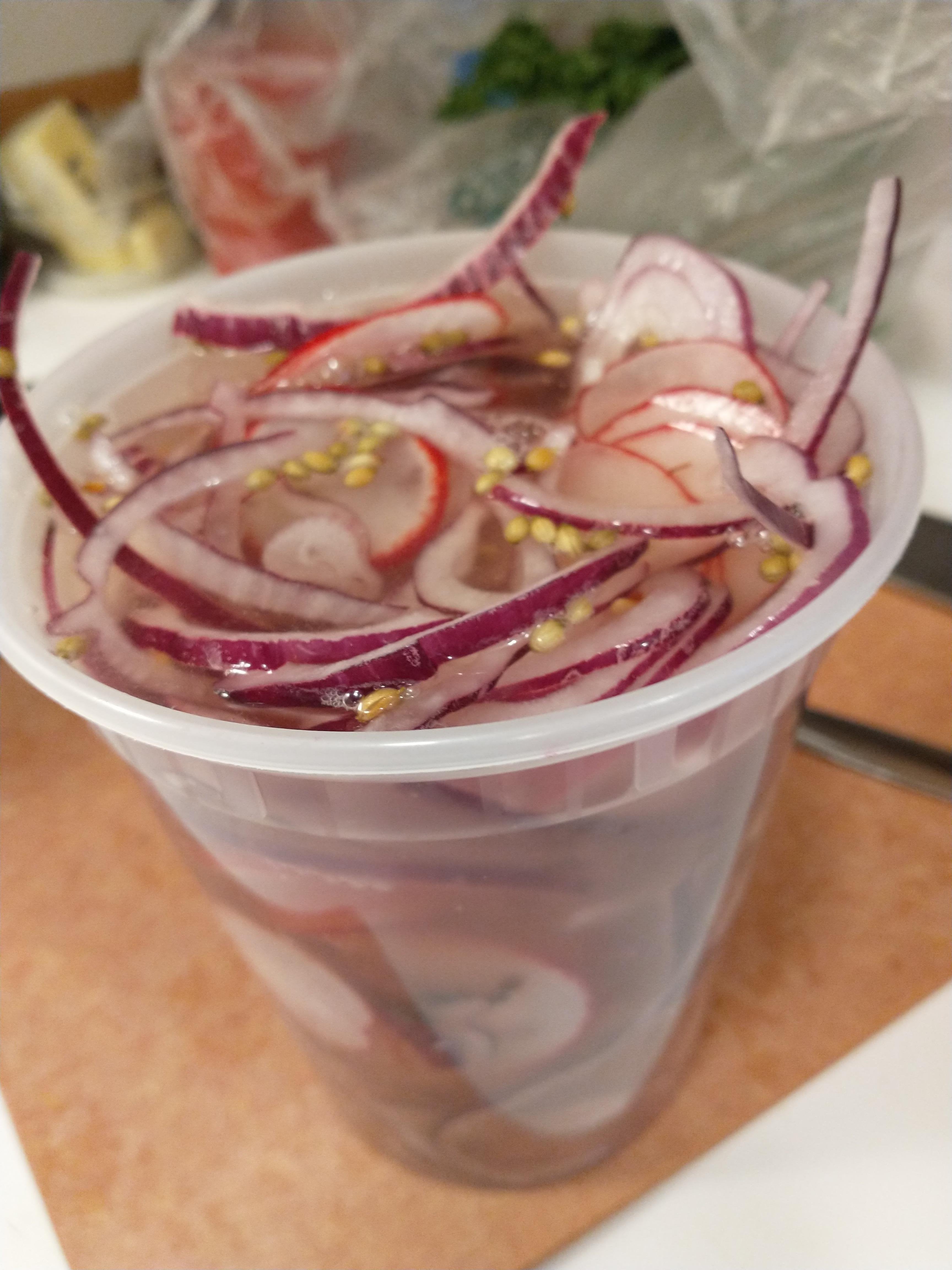 Quick pickle radish and red onions easy way to brighten up a burrito bowl Dining and Cooking