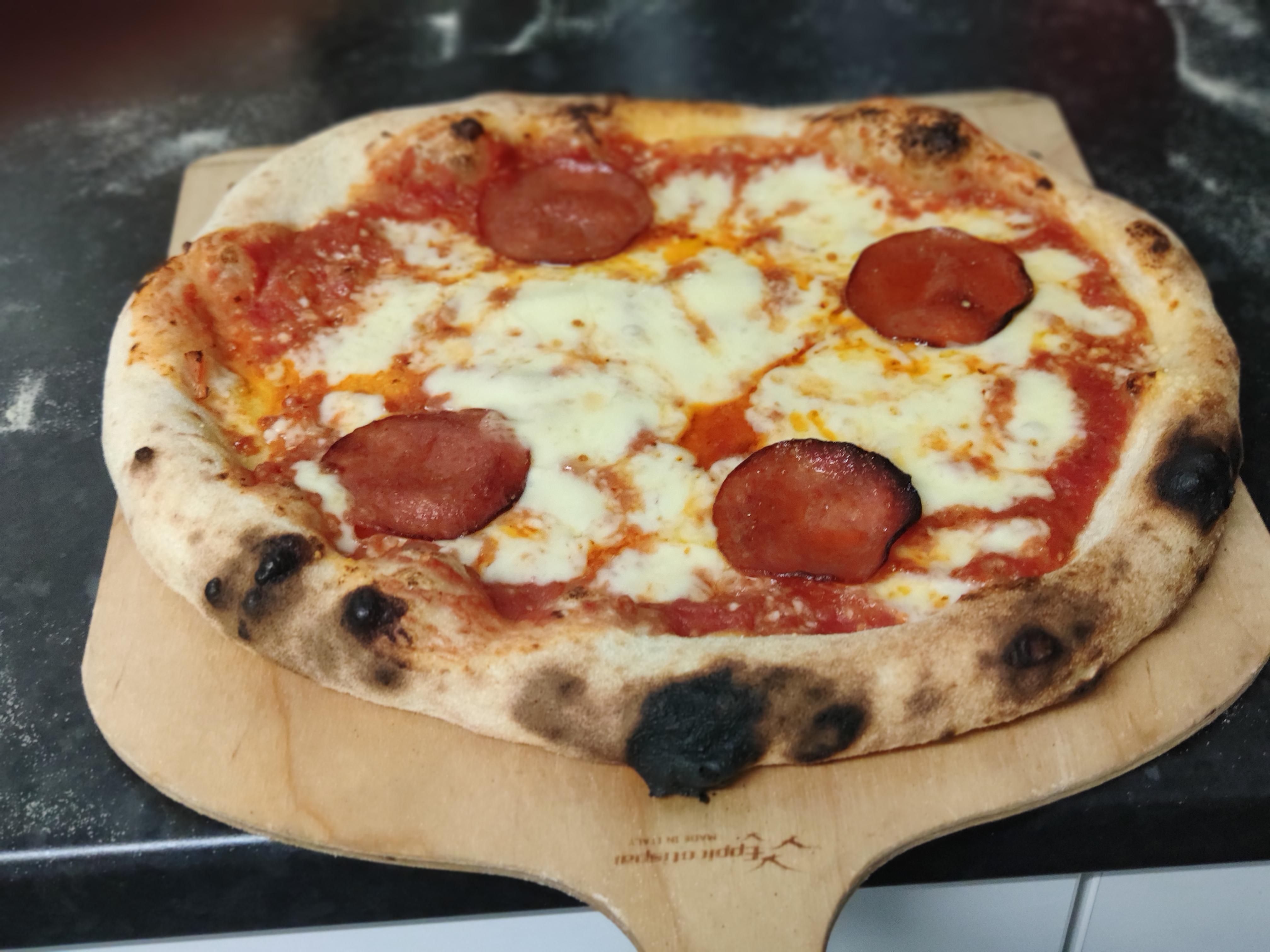 Neapolitan pepperoni pizza cooked in the Effeuno 134h - Dining and Cooking