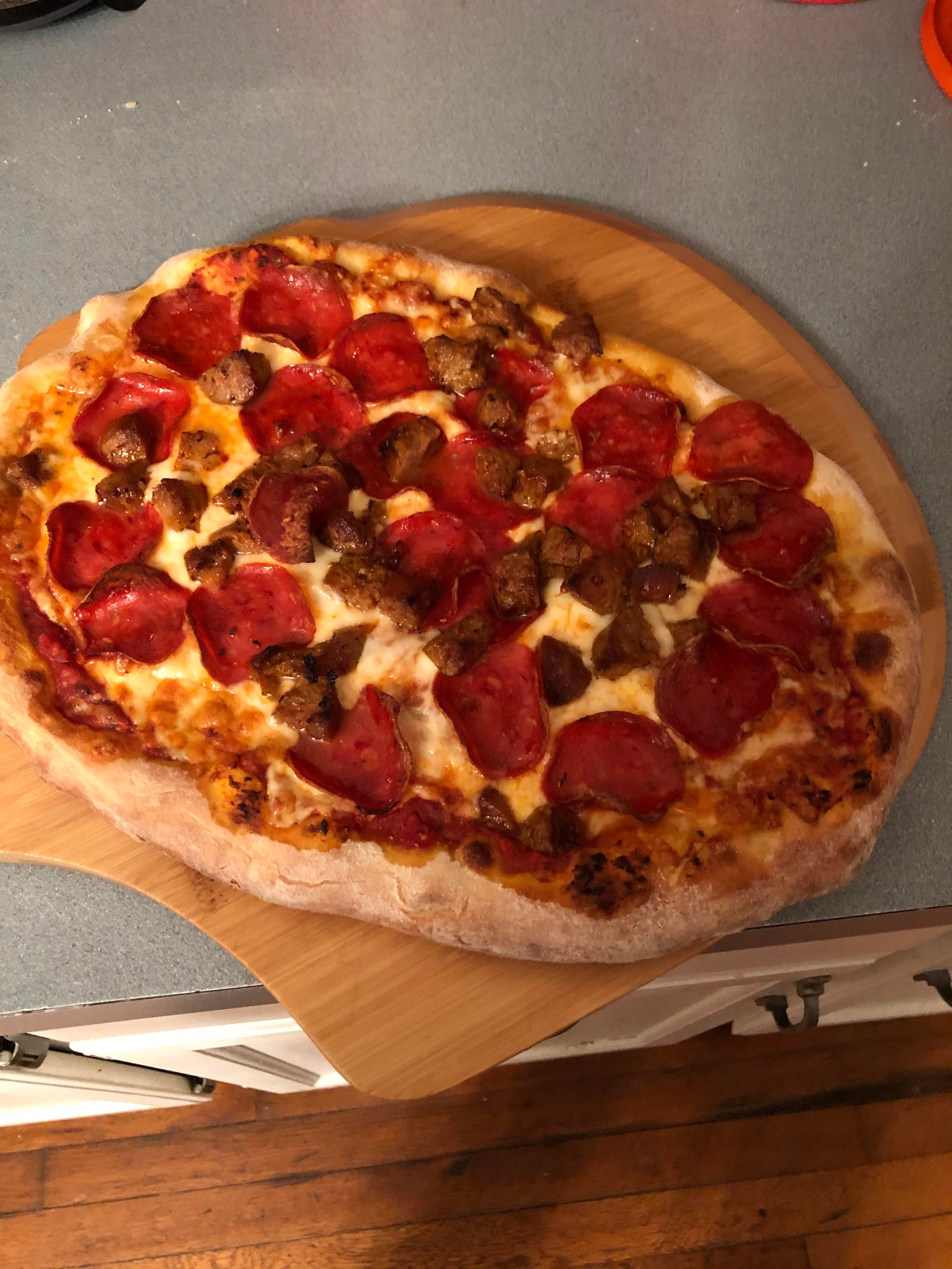 My sausage and pepperoni pizza from dinner last night! Dining and Cooking