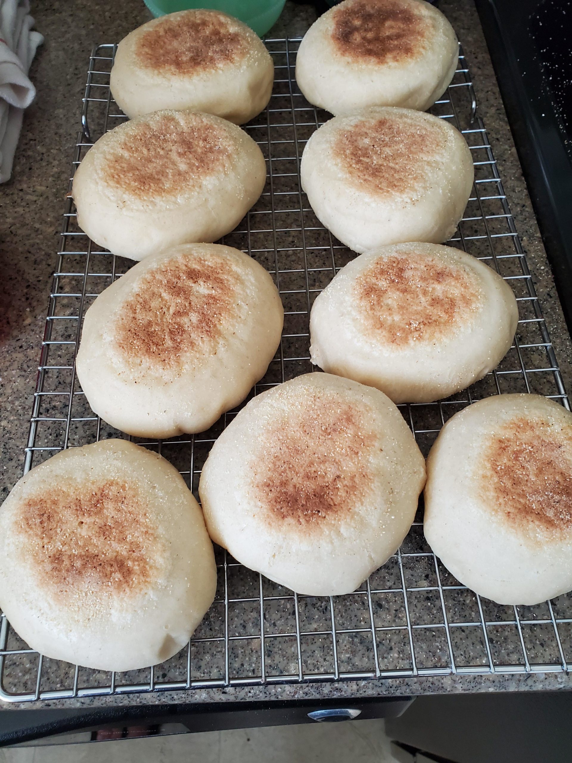 Sourdough English muffins! 1st time, came out great. Made a dozen, but