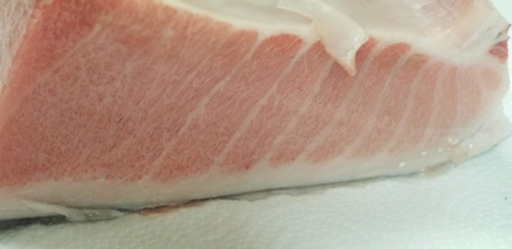 Freshly cut otoro