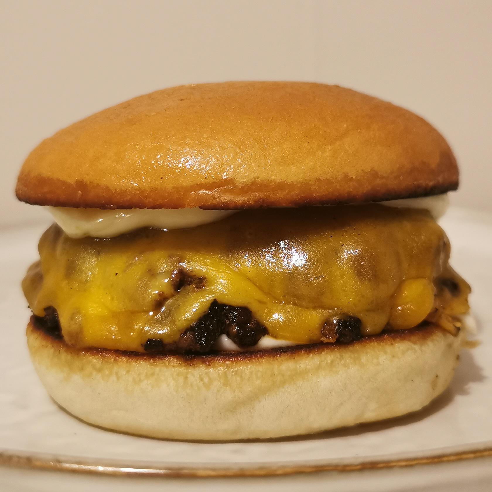 Less is more. The cheeseburger for tonight Sirloin patties fried in