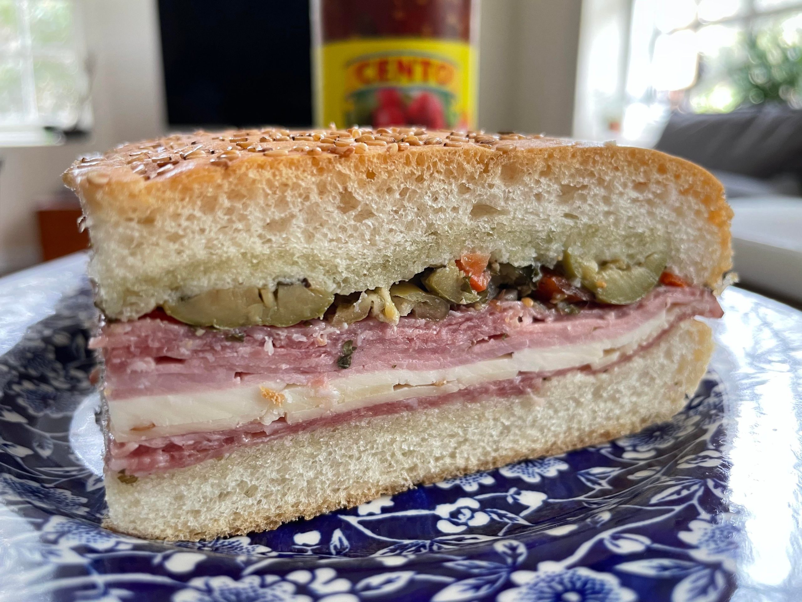 Muffuletta from Central Grocery in New Orleans Sicilian sesame loaf